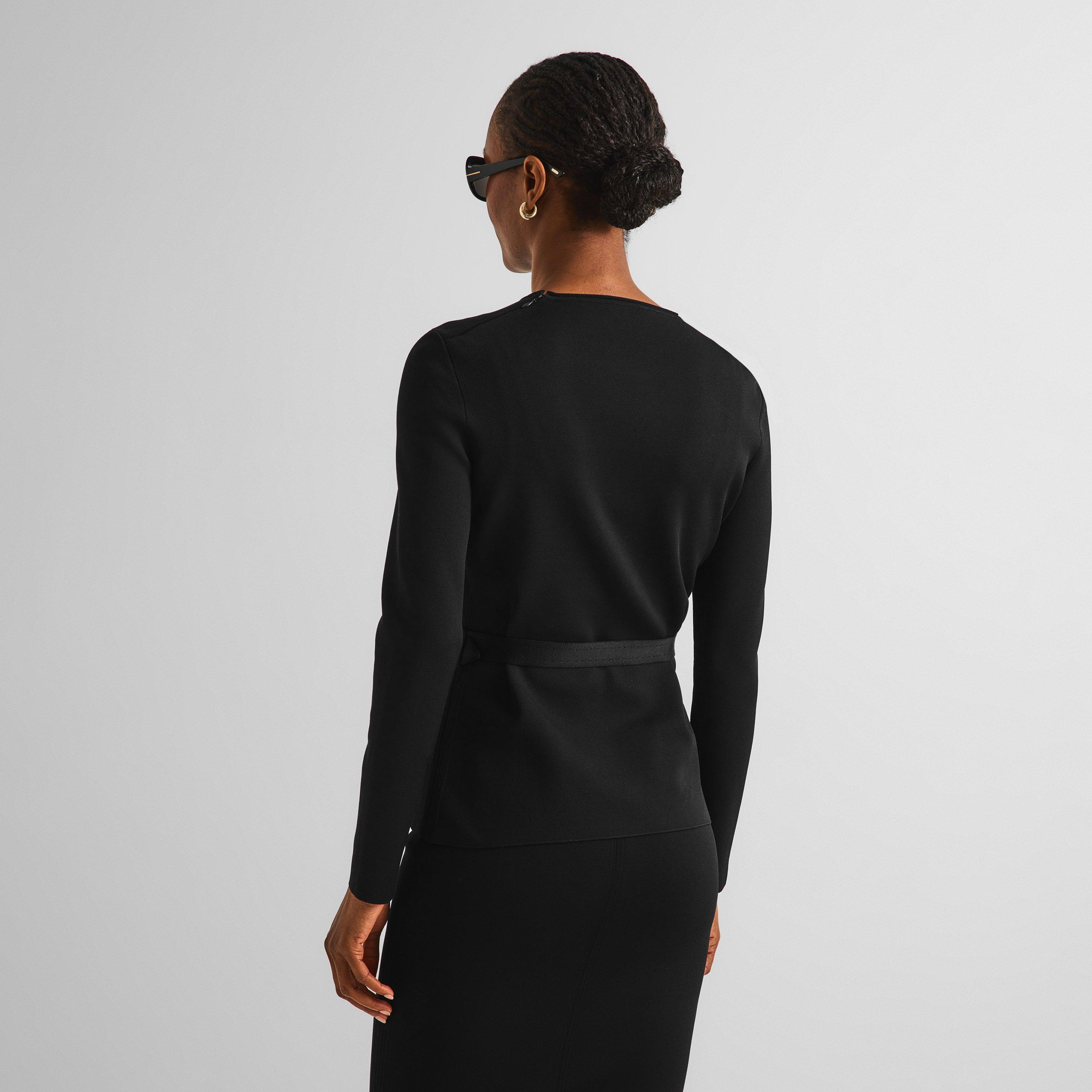 Black - Tom Ford - Women's Viscose Belted Slim-Fit Knitted T-Shirt - 4