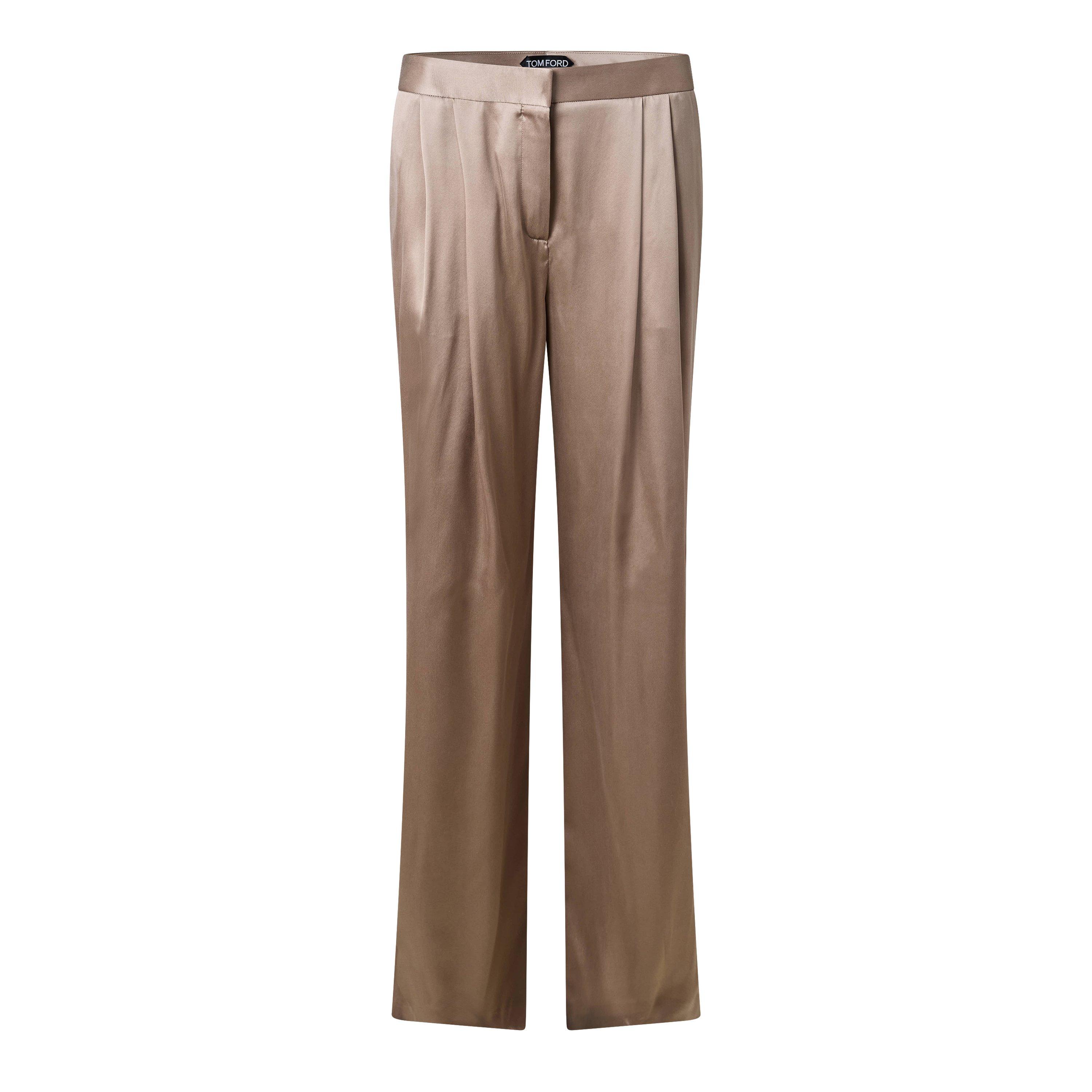 Tom Ford TF Satin Trousers Ld64 - Desert Taupe - Size 12 (44)