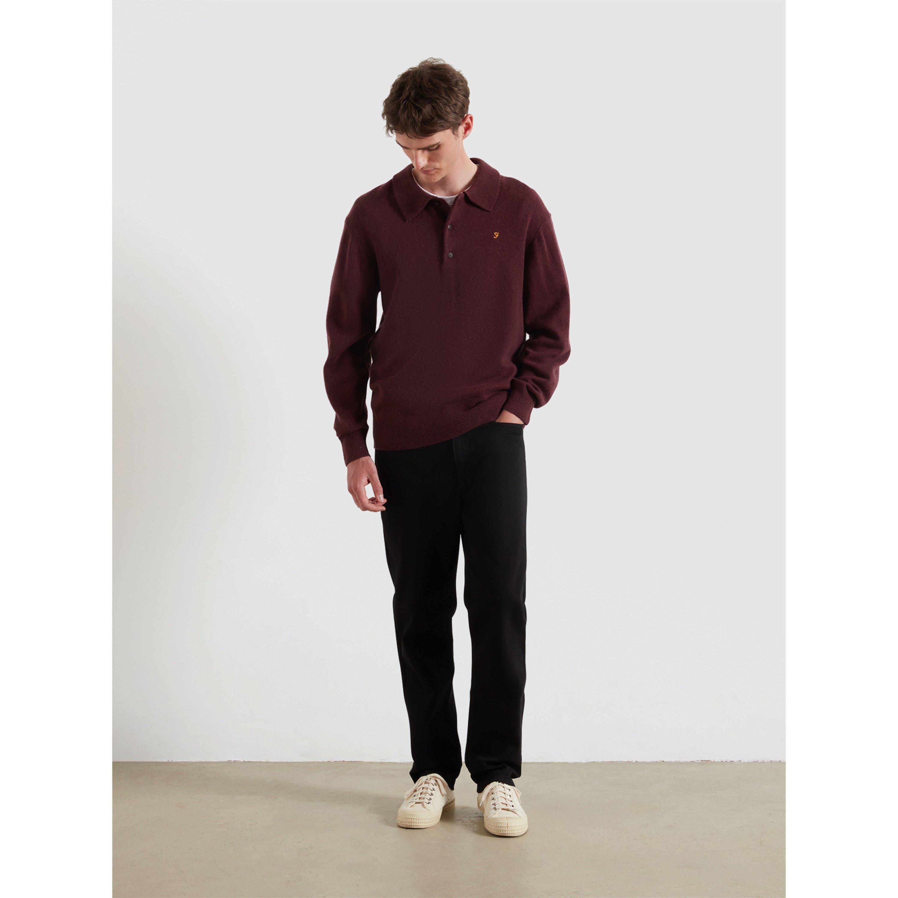 Bordeaux 507 - Farah - Men's Matson Lambswool Knit Quarter Zip Top - 2