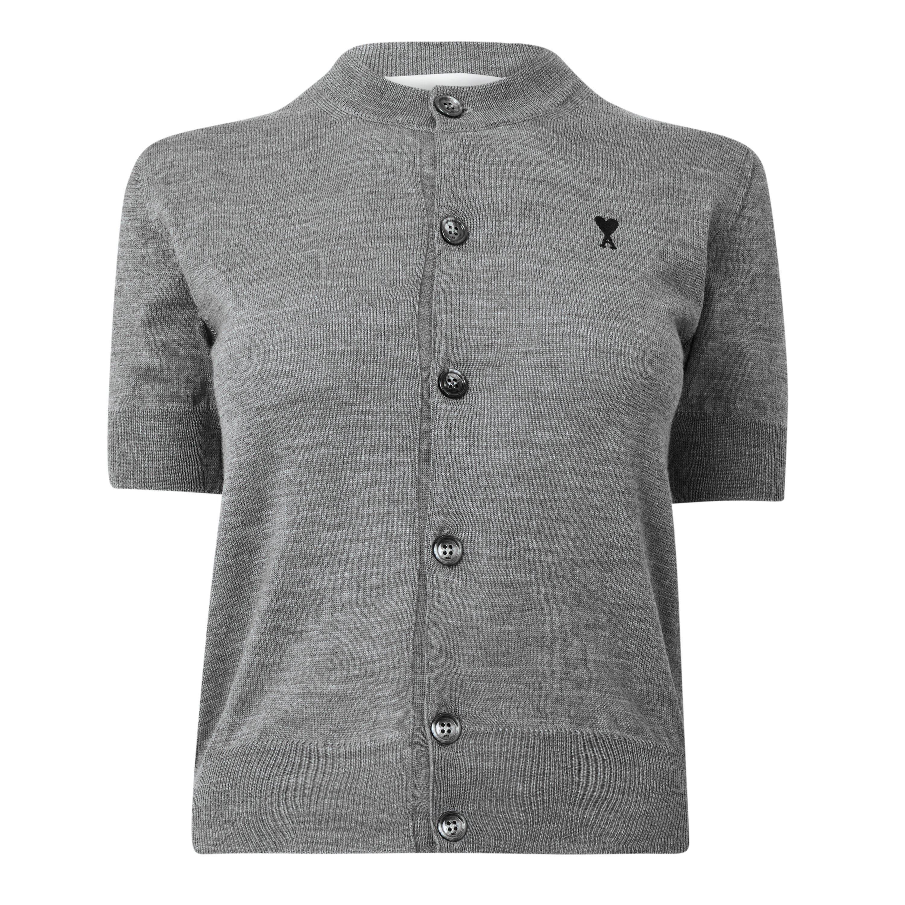 Grey - Ami Paris - Ami Sht Sl Cardi Ld64 - 1