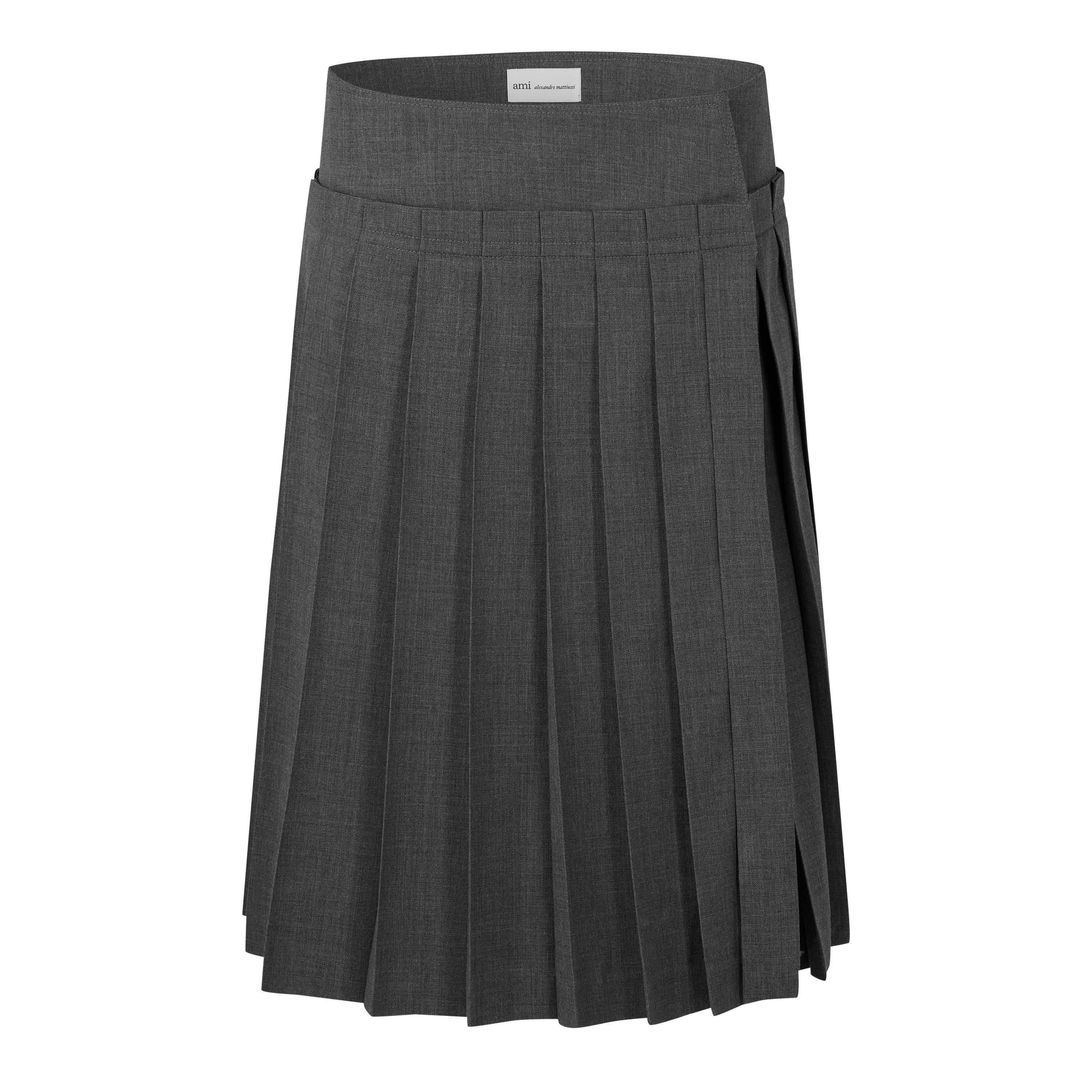 Grey Carbone - Ami Paris - Ami Pleated Skirt Ld64 - 1