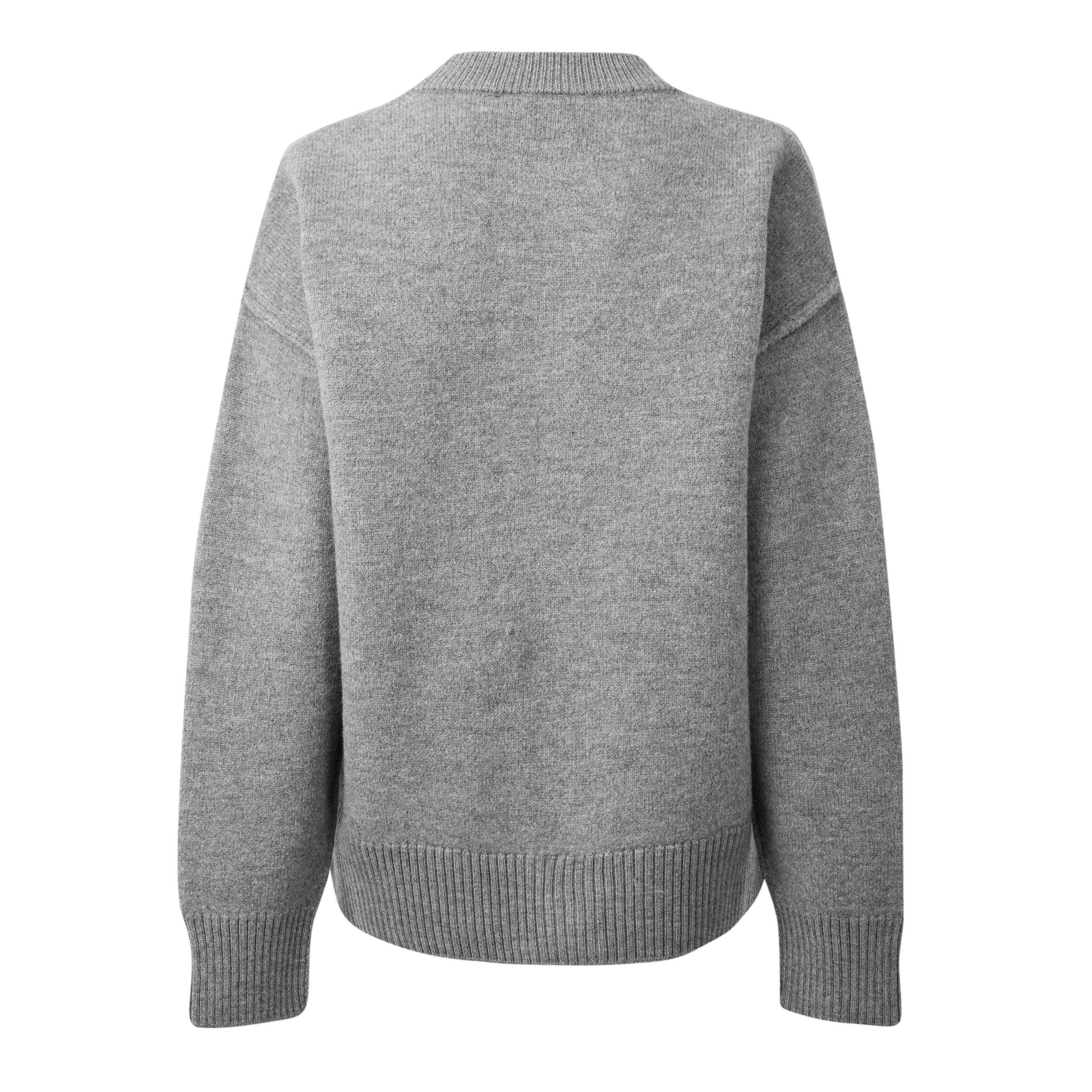 Grey/Black - Ami Paris - Ami De Coeur Cardi Ld64 - 2