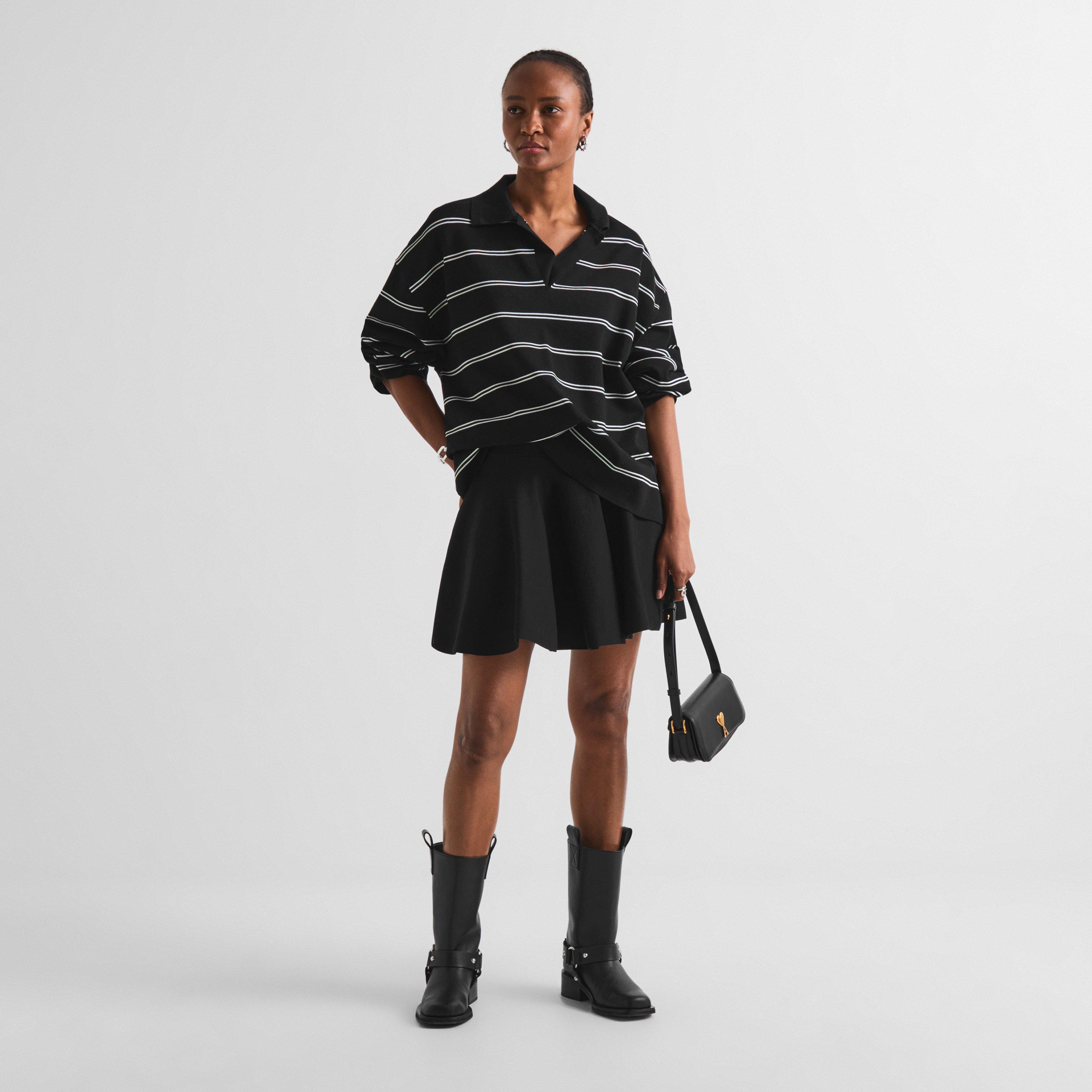 Black - Ami Paris - Ami Godet Skirt Ld63 - 6