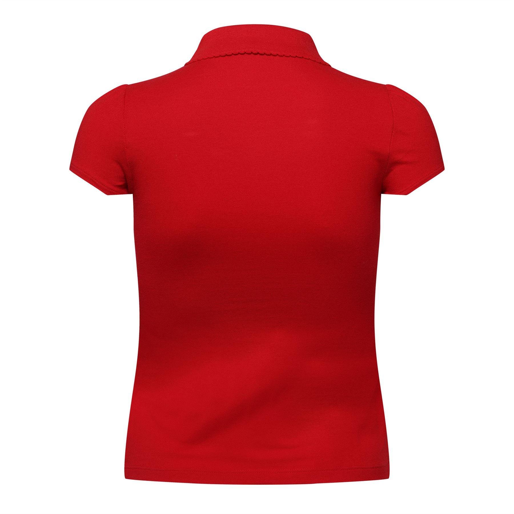 Red - Lacoste - Scalloped Collar Mini Polo Shirt - 2