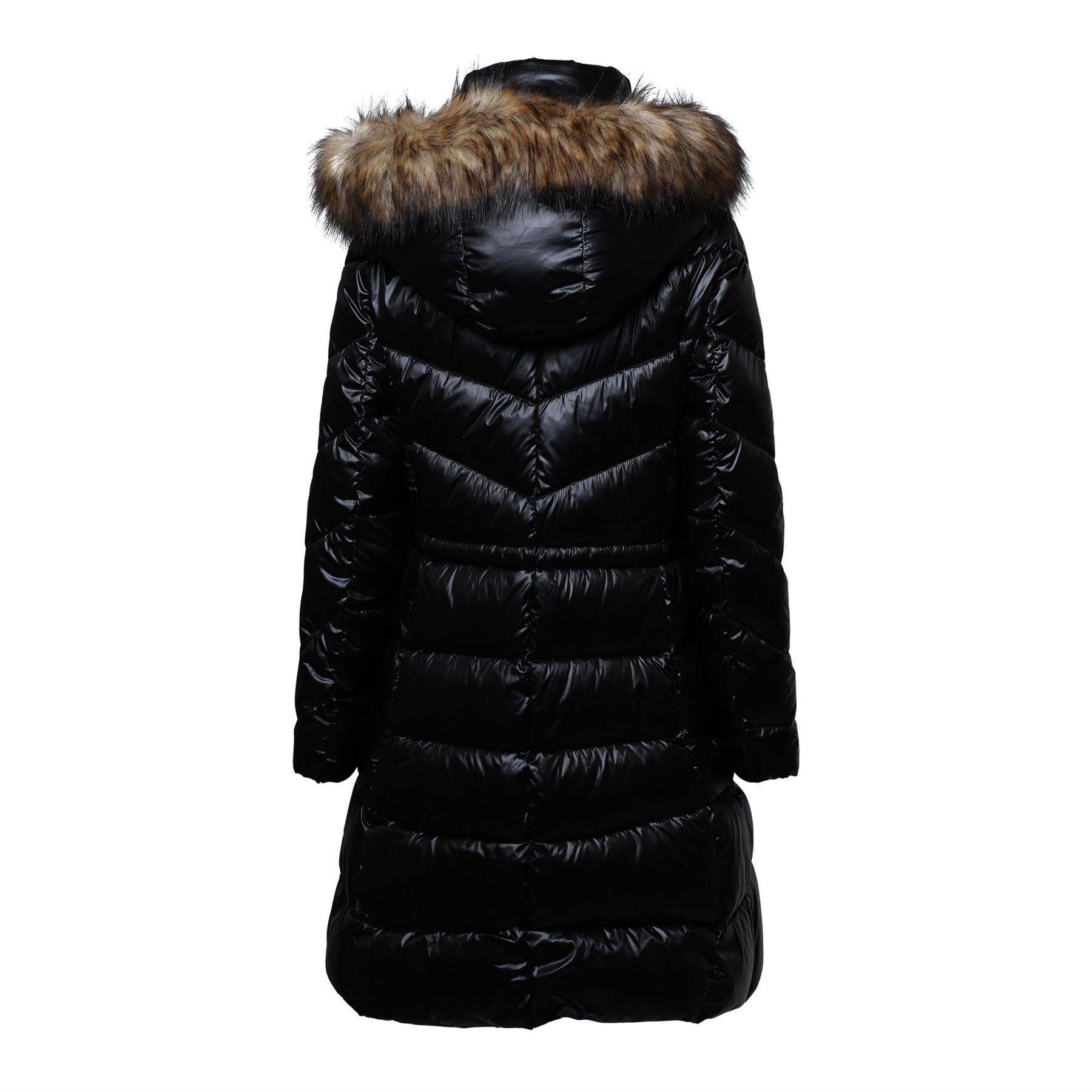 Black - DKNY - Zip Front Waisted Down Jacket - 2
