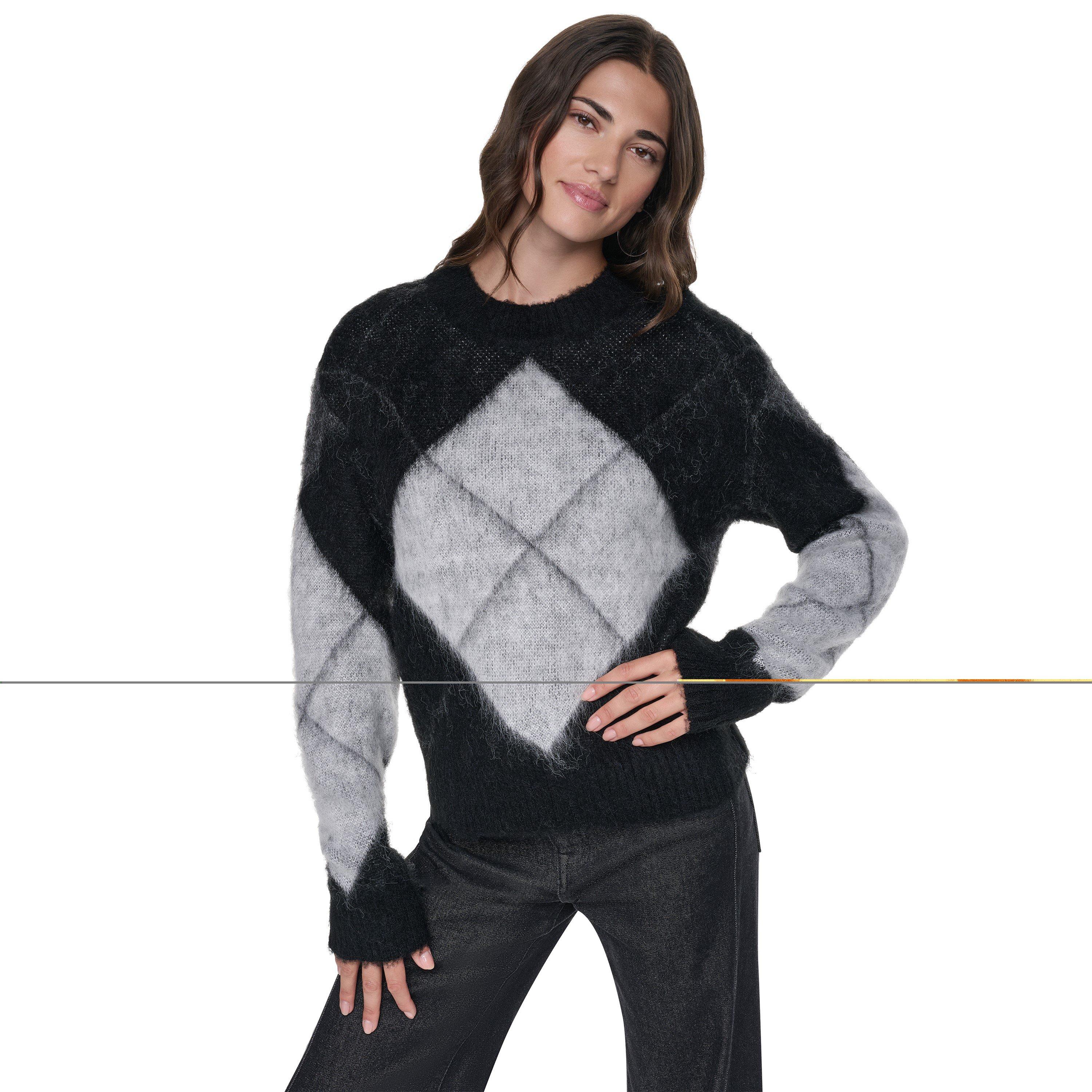 Black/Ivory - DKNY - DKNY Argyle Knit Ld64 - 3