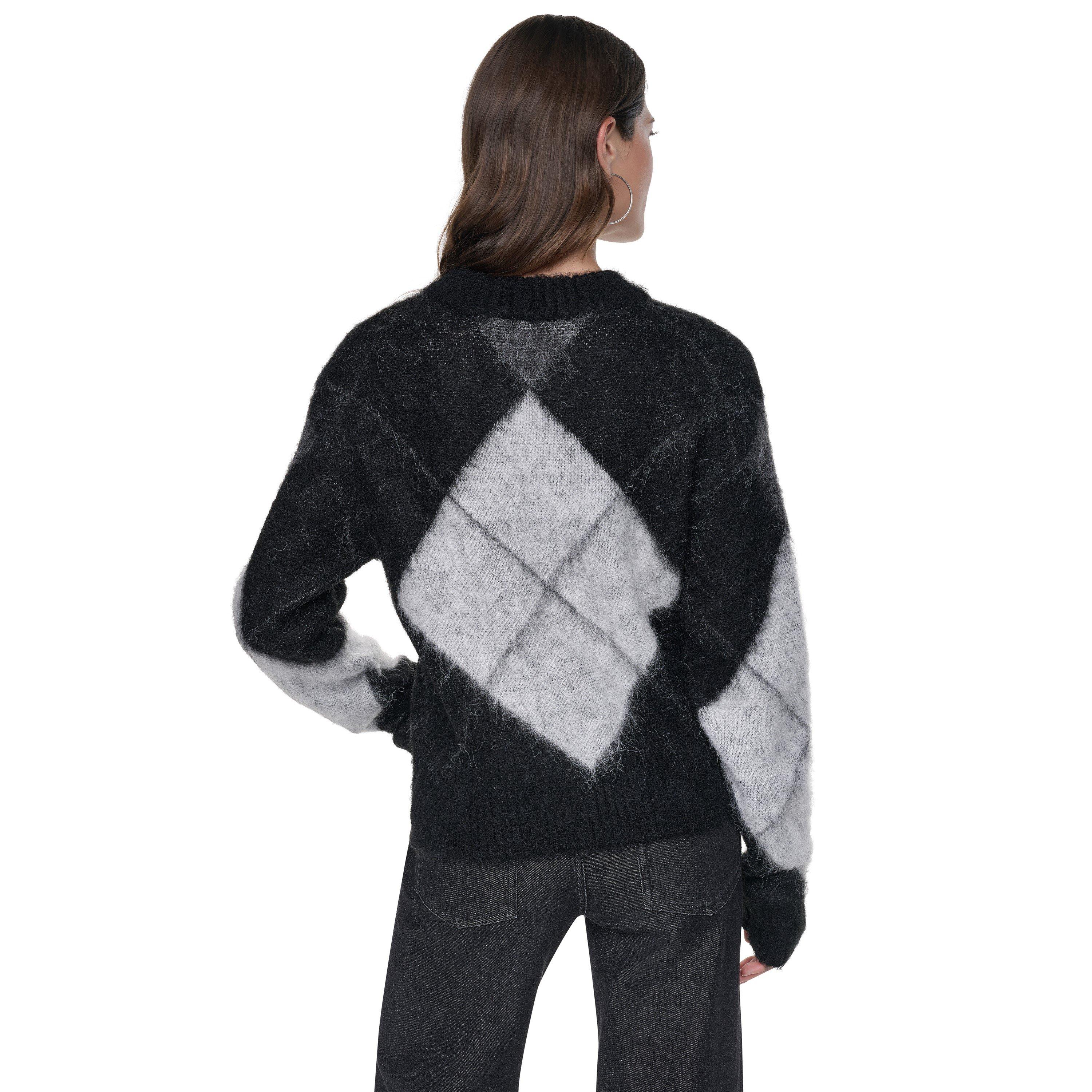 Black/Ivory - DKNY - DKNY Argyle Knit Ld64 - 4