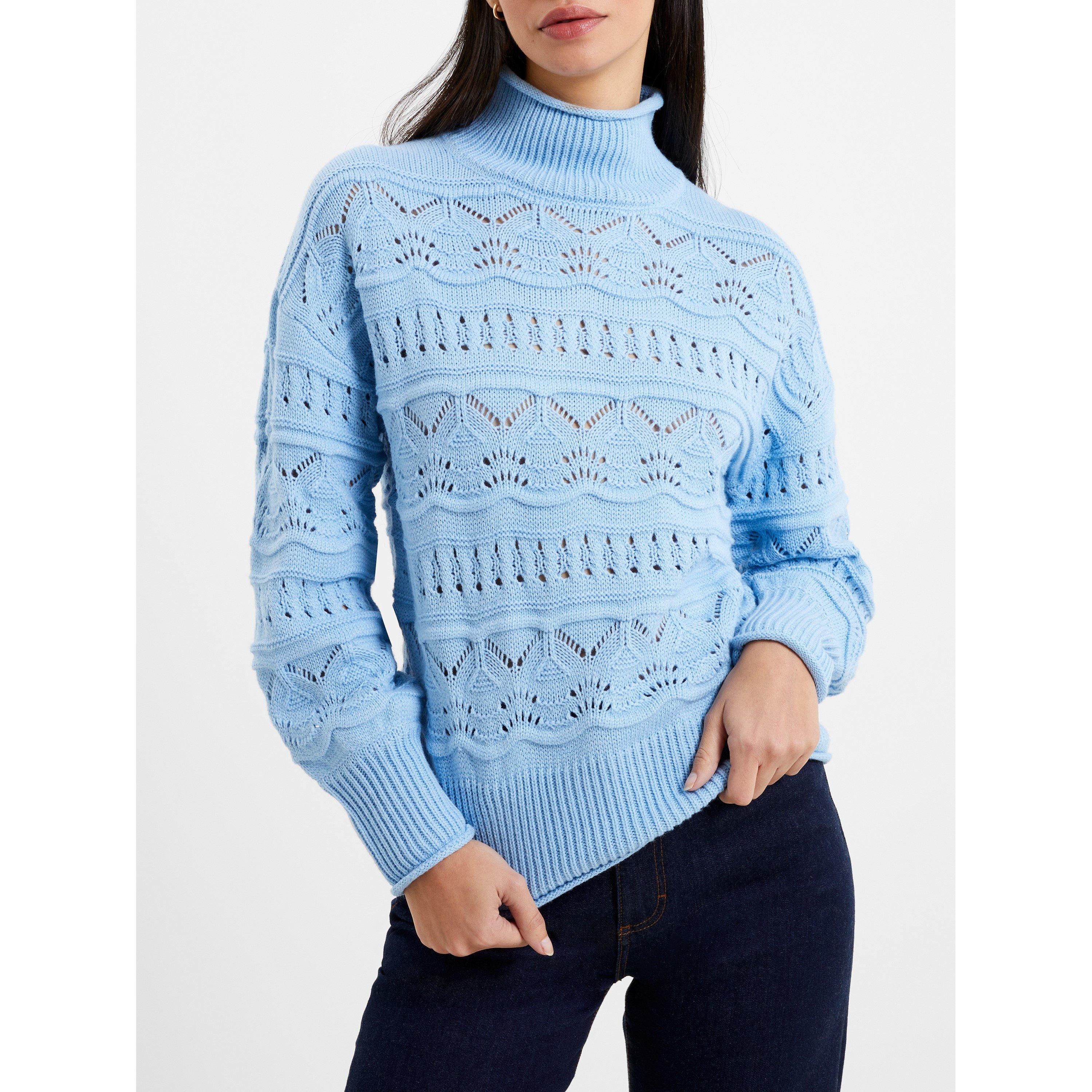 42-Placid Blue - French Connection - Women's Linney Knitted Crew Neck Jumper - 3