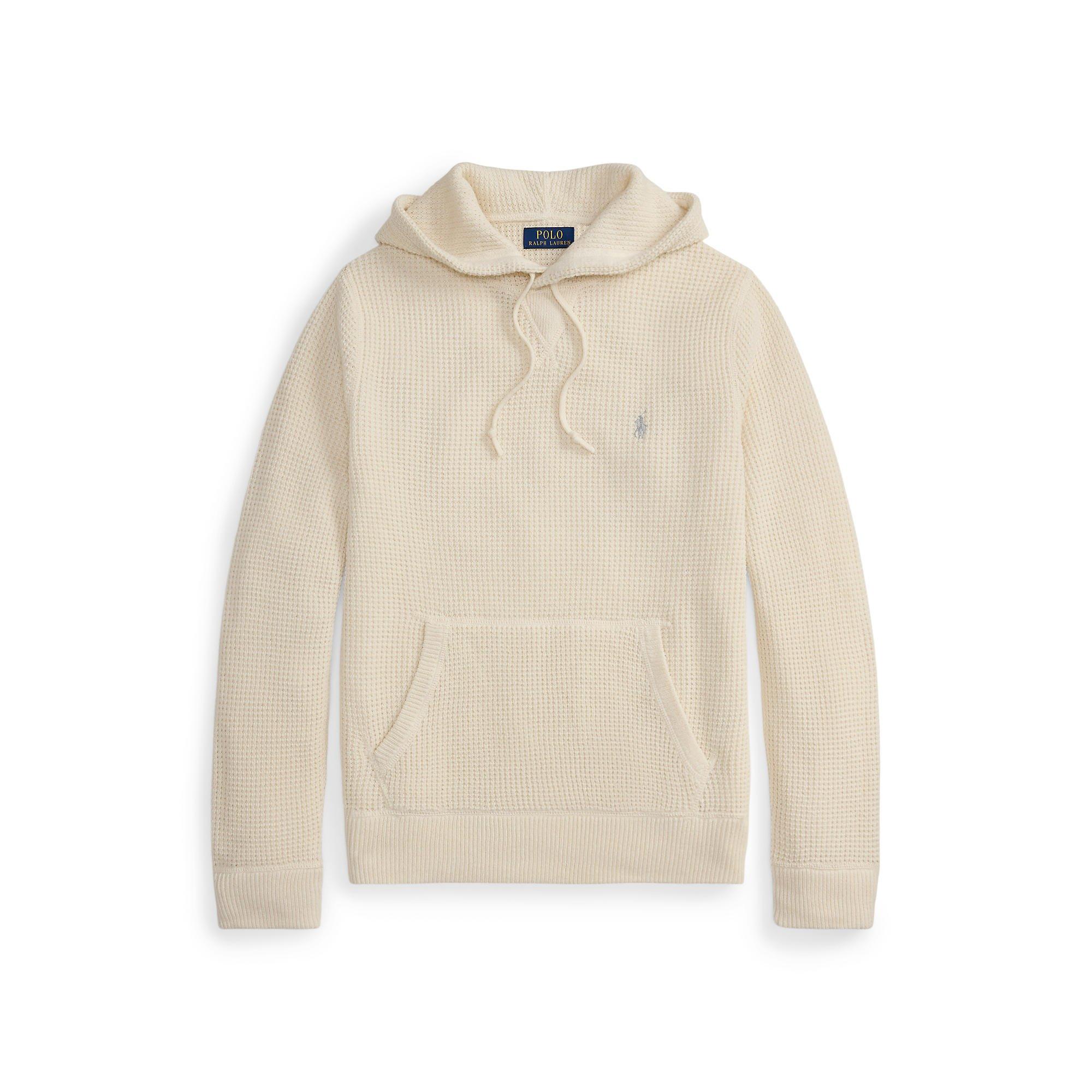 Polo Ralph Lauren Men's Andover Cream Overhead Cotton Wool Knitted Hoodie - 2XL