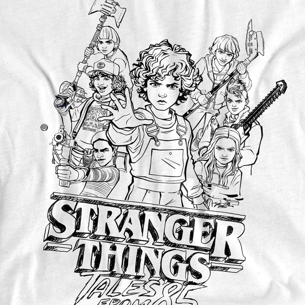 White - Stranger Things - Stranger Things Tales From 85 Group Sketch Kids T - 2