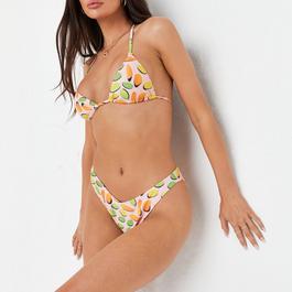 Missguided Circle Print Triangle Bikini Top