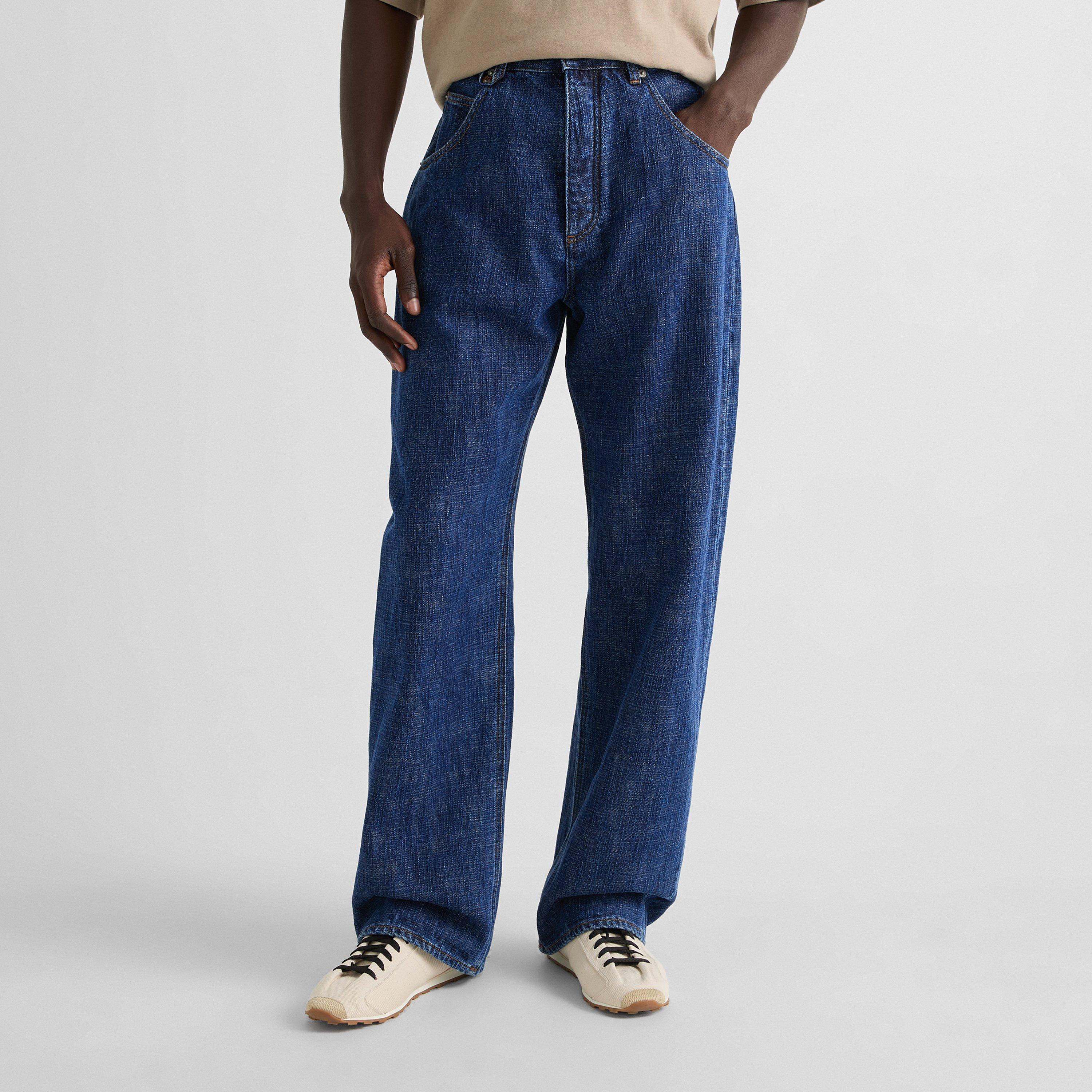 Blue - Jacquemus - Men's Le De-Nîmes Barrel Cotton Wide-Leg Jeans - 3