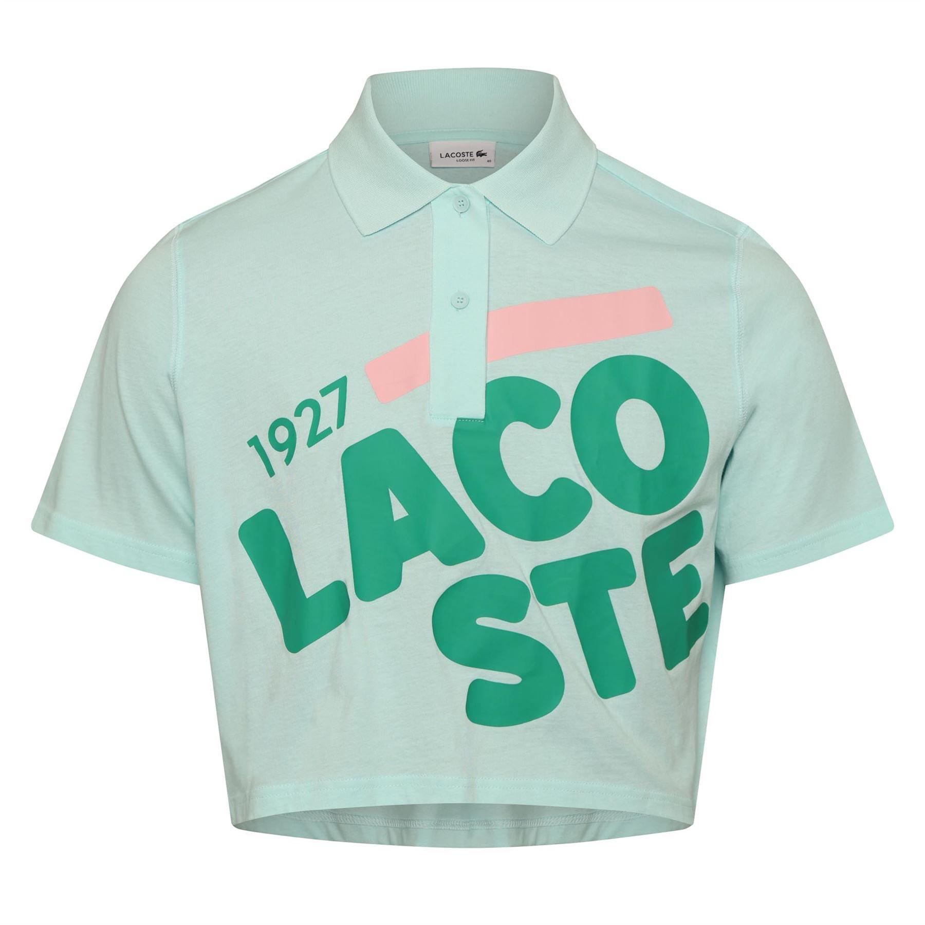 Green - Lacoste - Loose Fit Printed Organic Cotton Polo - 1