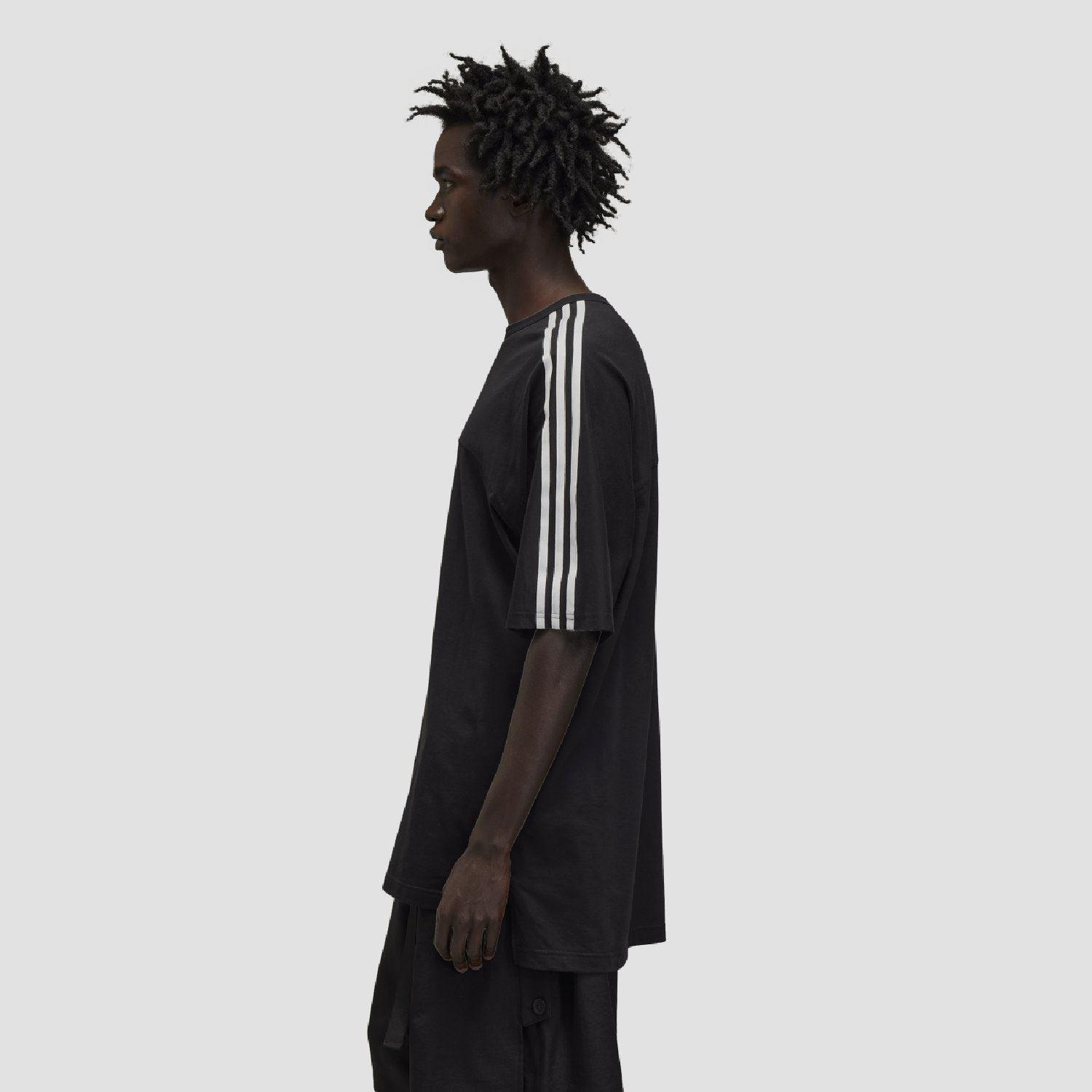 Black - Y3 - 3-Stripes Short Sleeve T-Shirt - 4