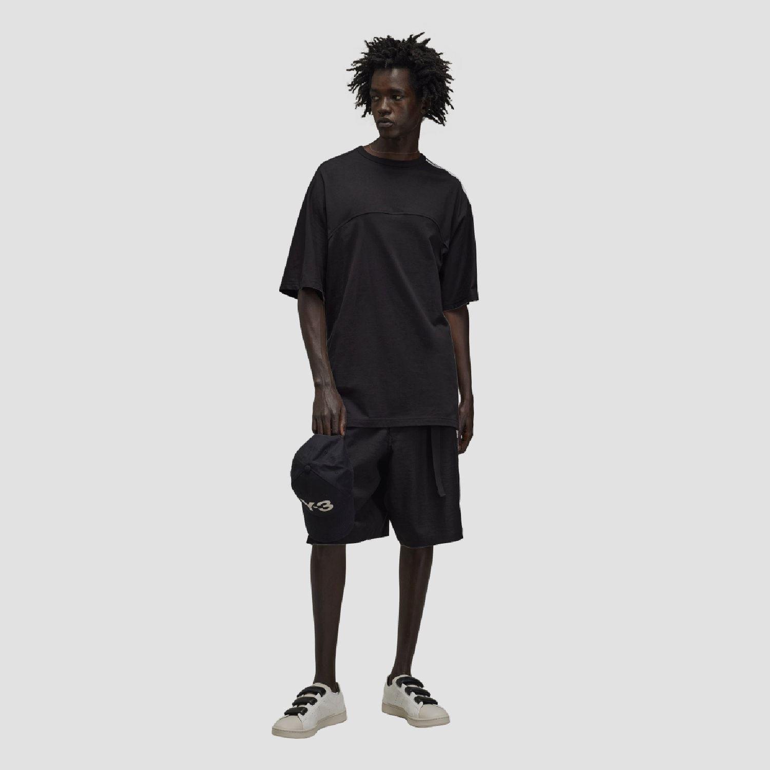 Black - Y3 - 3-Stripes Short Sleeve T-Shirt - 5