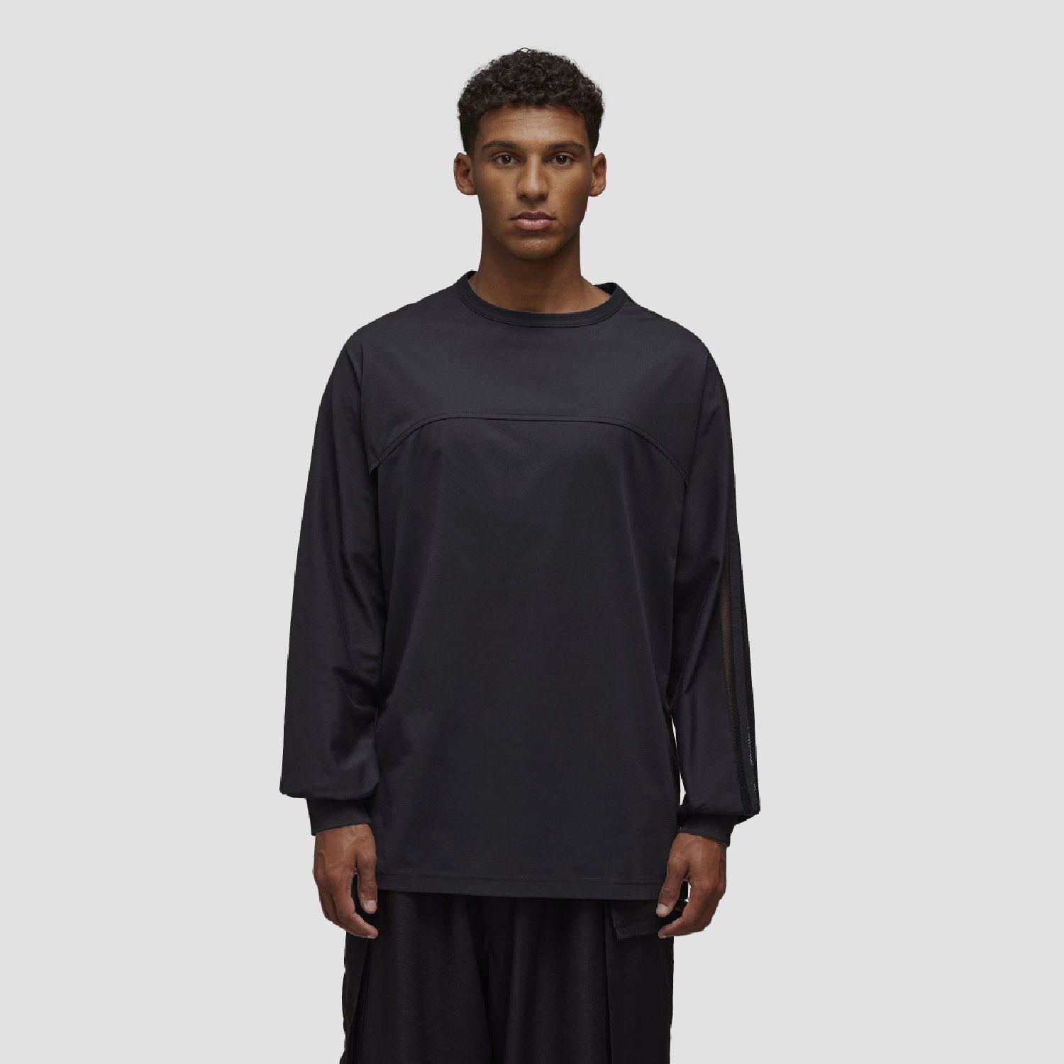 Black - Y3 - Mesh Stripes Long Sleeve T-Shirt - 2