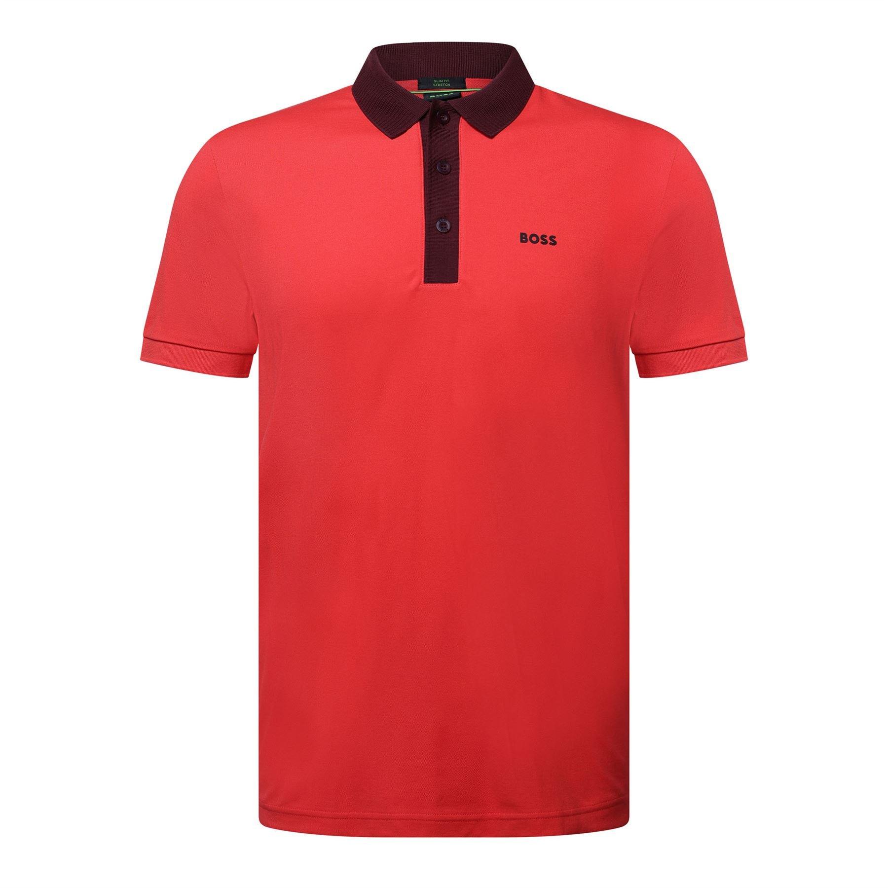 Red - Boss - Paule Rib Polo Shirt - 1