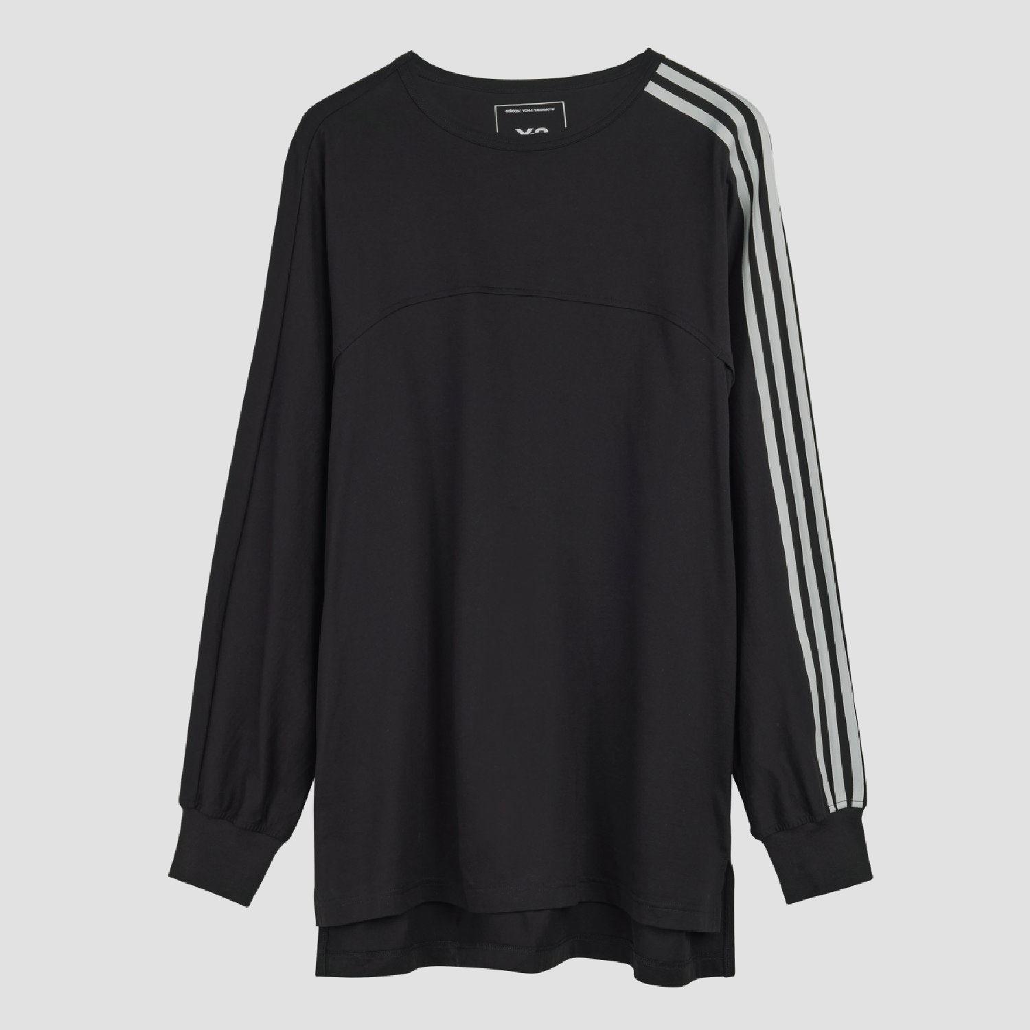 Black - Y3 - 3-Stripes Long Sleeve T-Shirt - 1