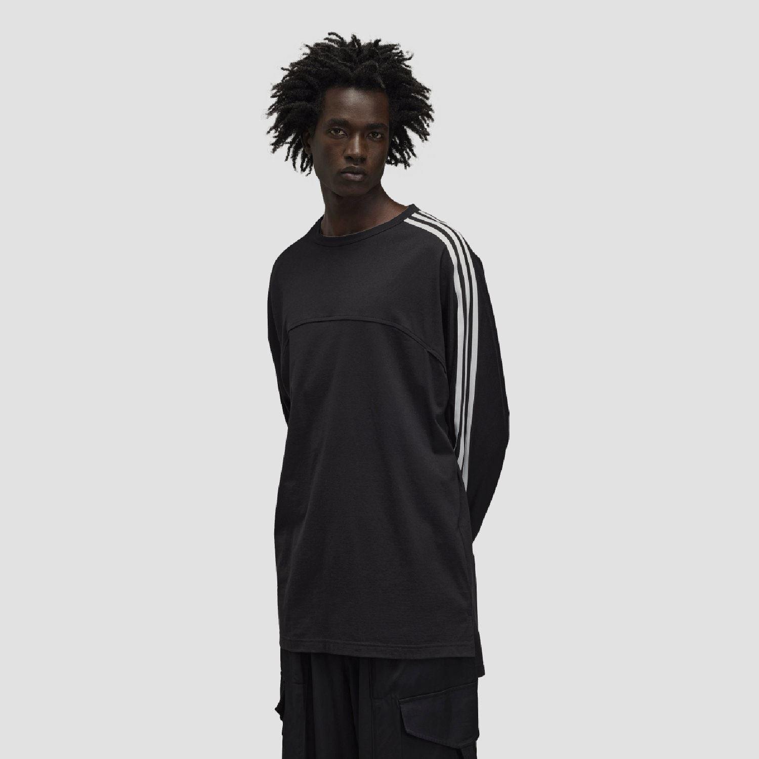 Black - Y3 - 3-Stripes Long Sleeve T-Shirt - 2
