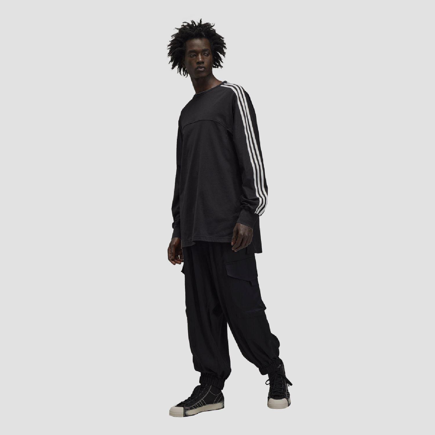 Black - Y3 - 3-Stripes Long Sleeve T-Shirt - 5
