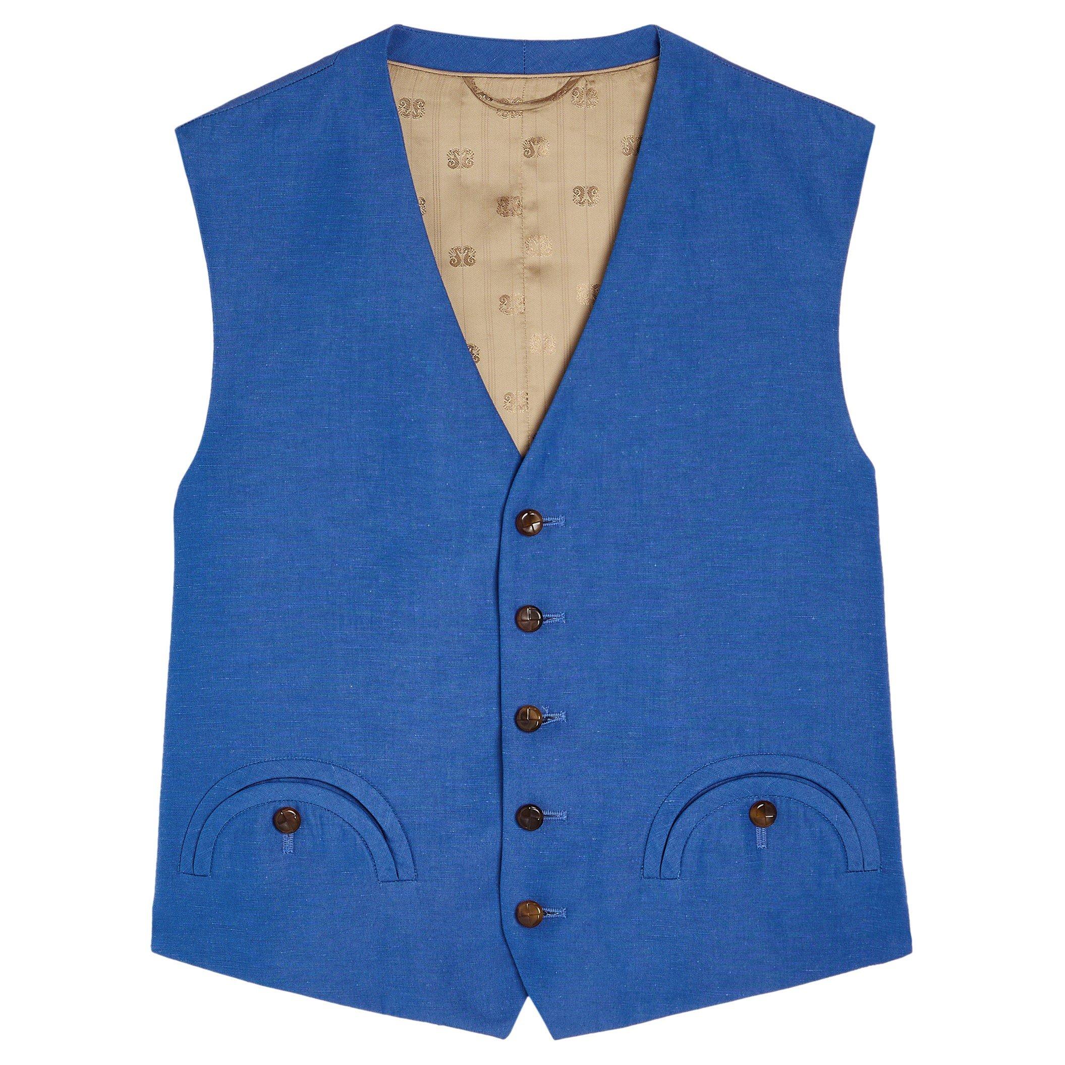 BLUE - Blaze Milano - Women's Feral Silk Slim-Fit Gilet - 1