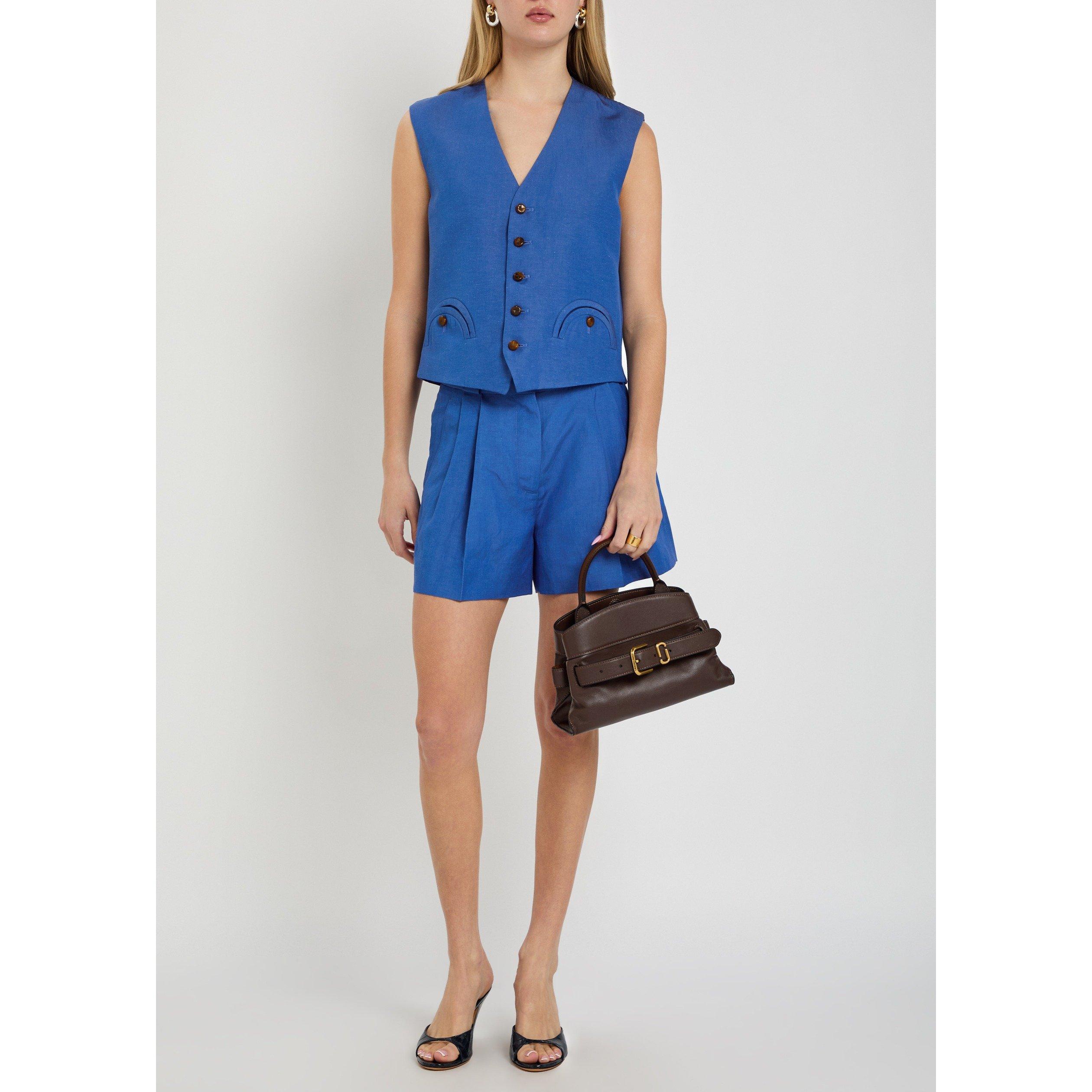 BLUE - Blaze Milano - Women's Feral Silk Slim-Fit Gilet - 5