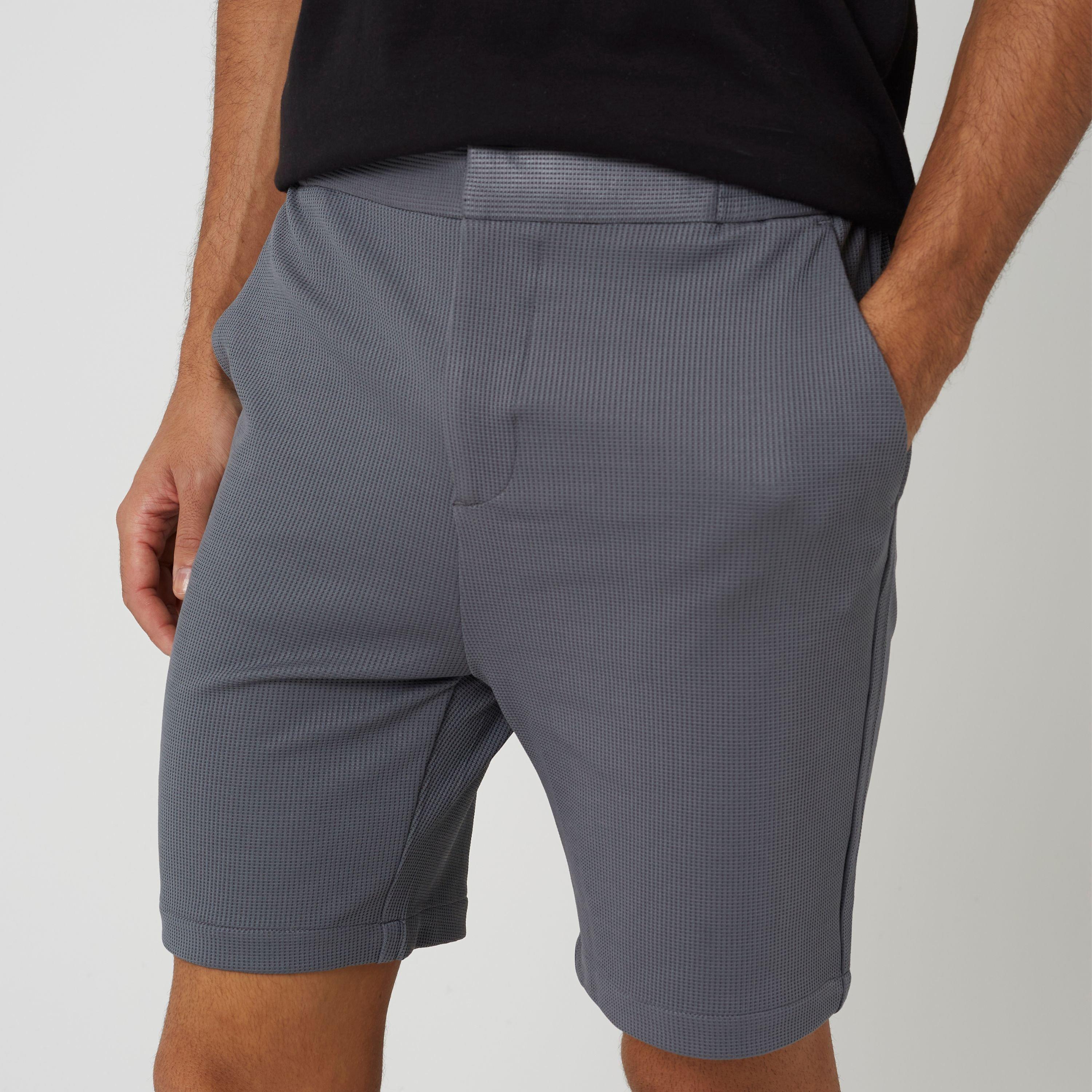 Gris foncé - Brave Soul - Men's Waffle Woven Tracksuit Shorts - 3