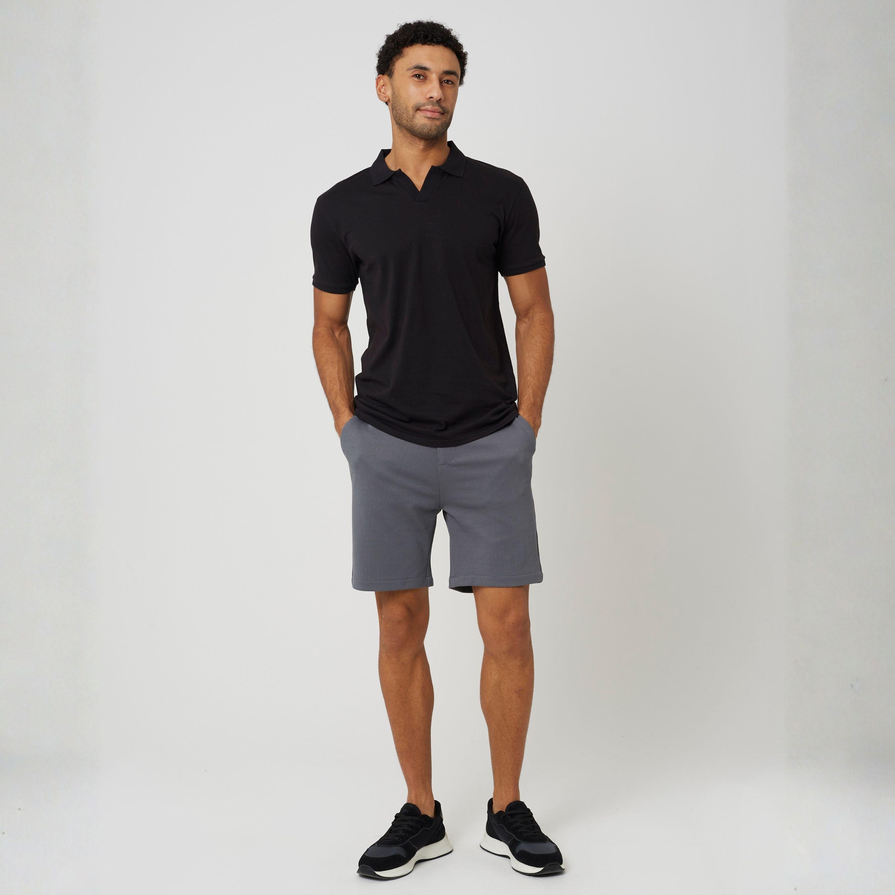 Gris foncé - Brave Soul - Men's Waffle Woven Tracksuit Shorts - 4