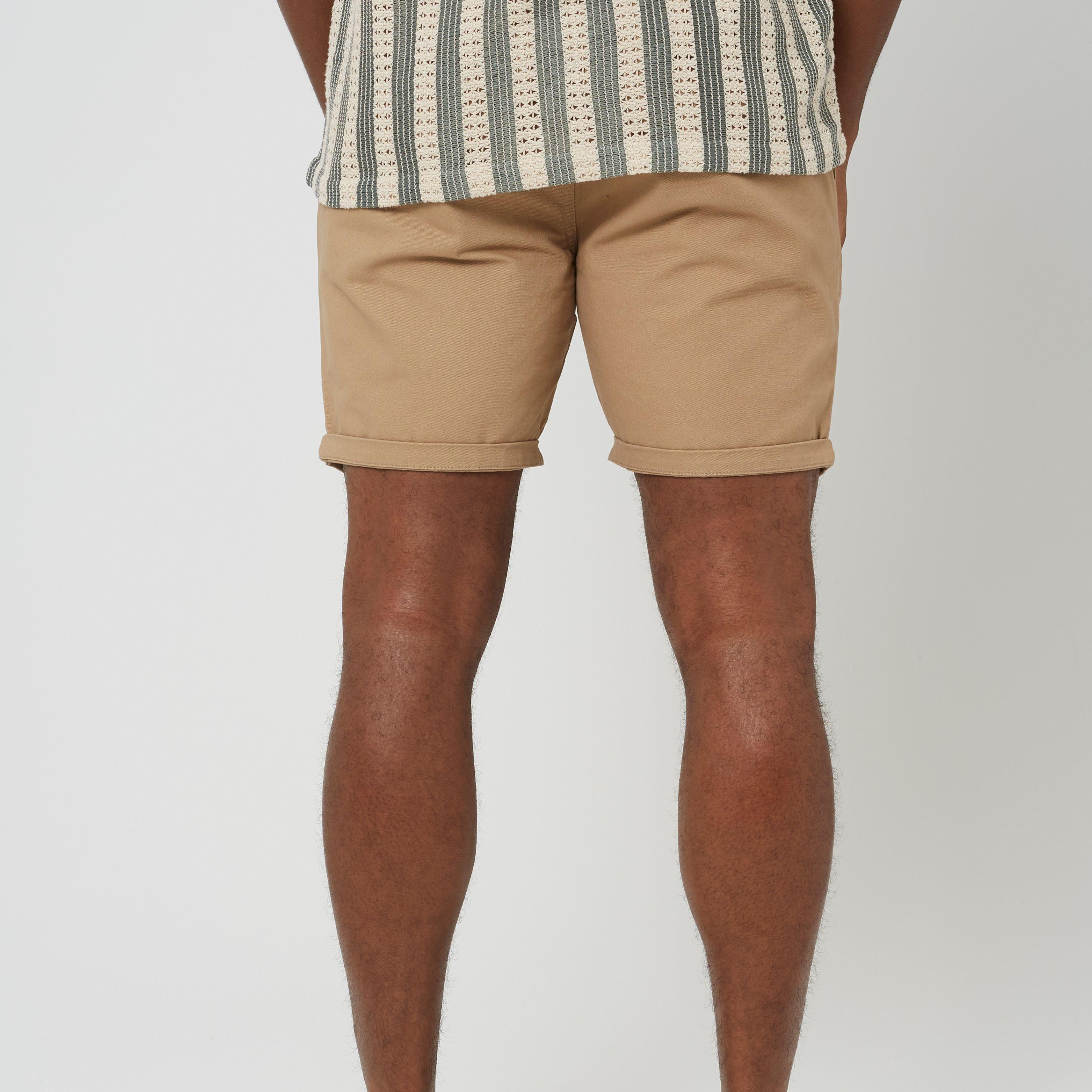 Sand - Brave Soul - Men's Cotton Twill Chino Shorts - 2