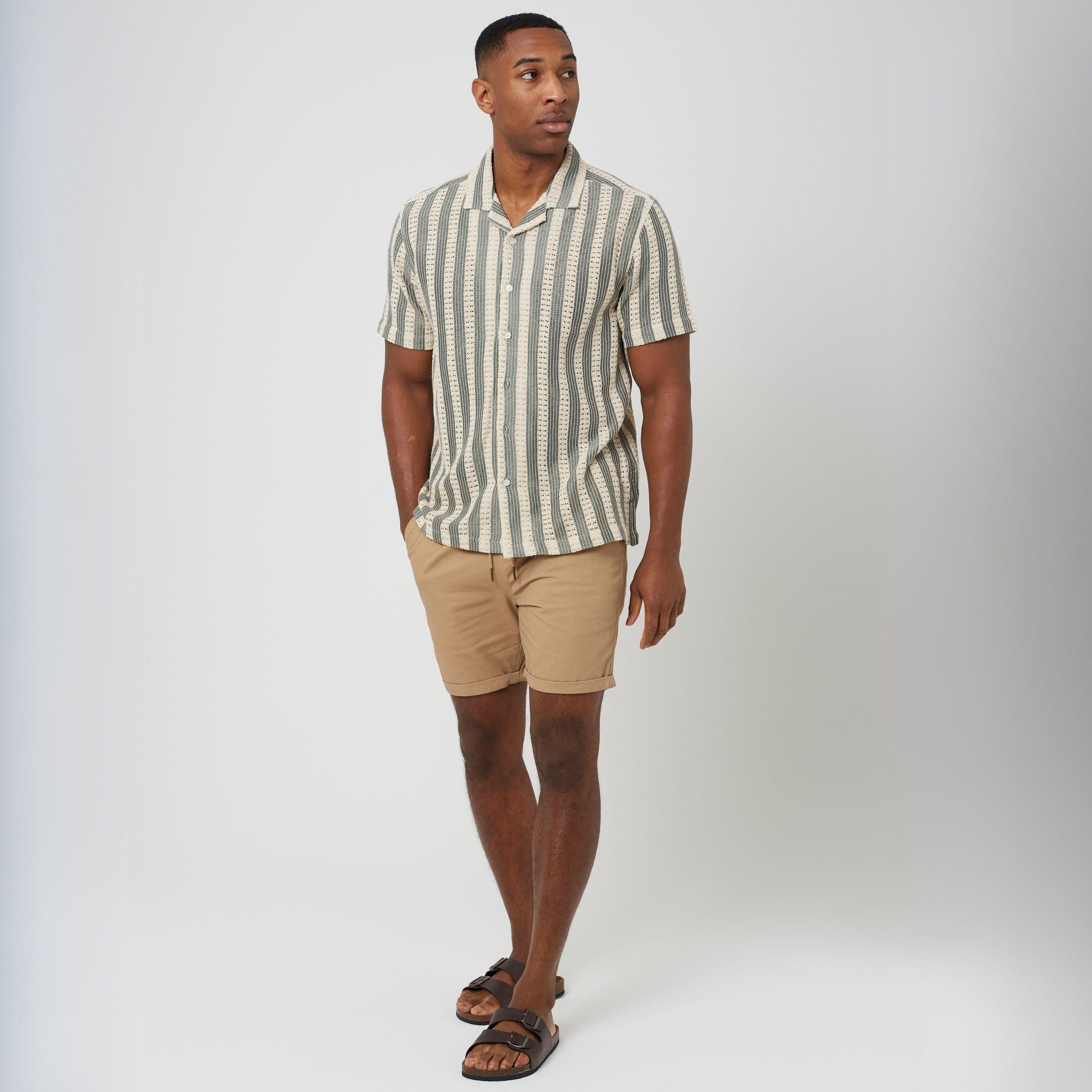 Sand - Brave Soul - Men's Cotton Twill Chino Shorts - 4