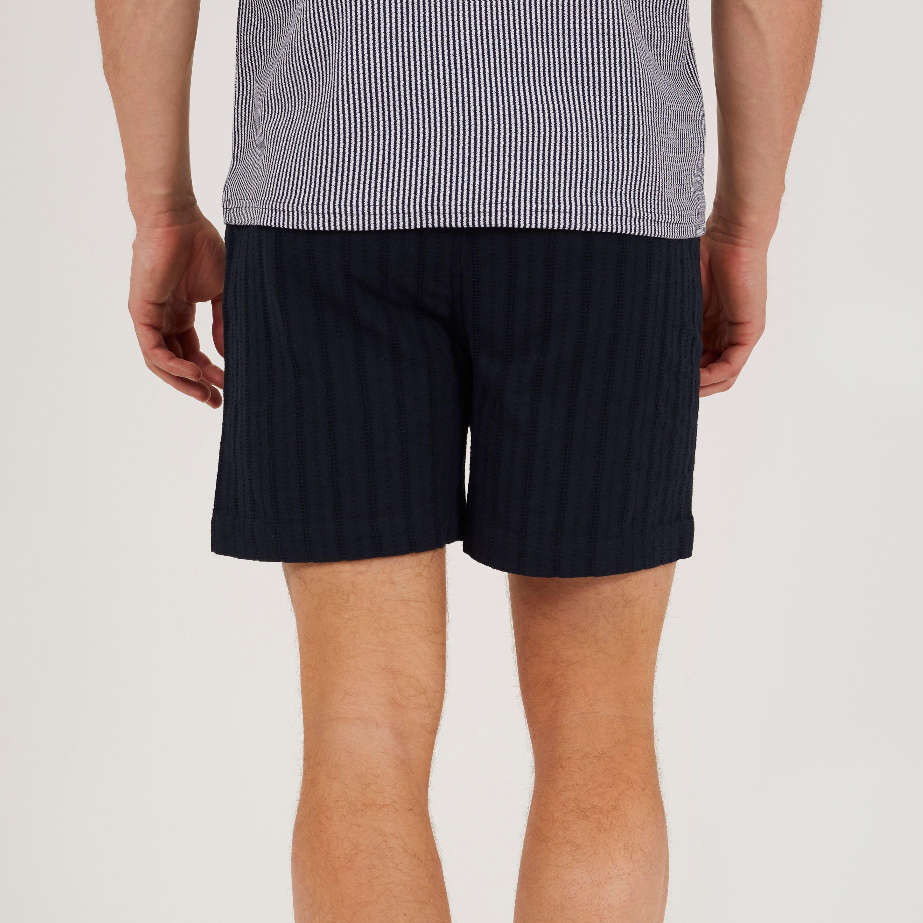 Blu navy - Brave Soul - Men's Elasticated Woven Tracksuit Shorts - 2