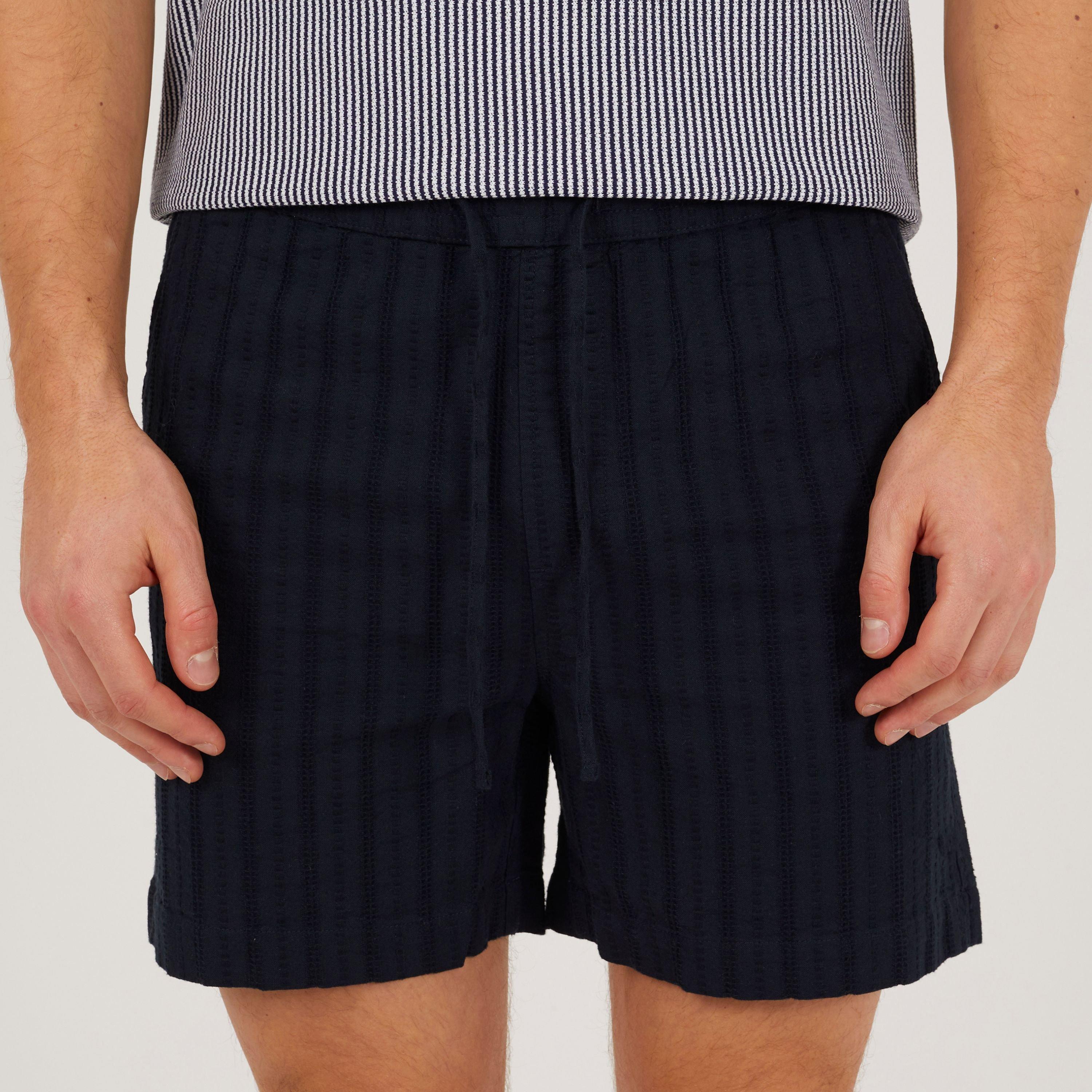 Blu navy - Brave Soul - Men's Elasticated Woven Tracksuit Shorts - 3