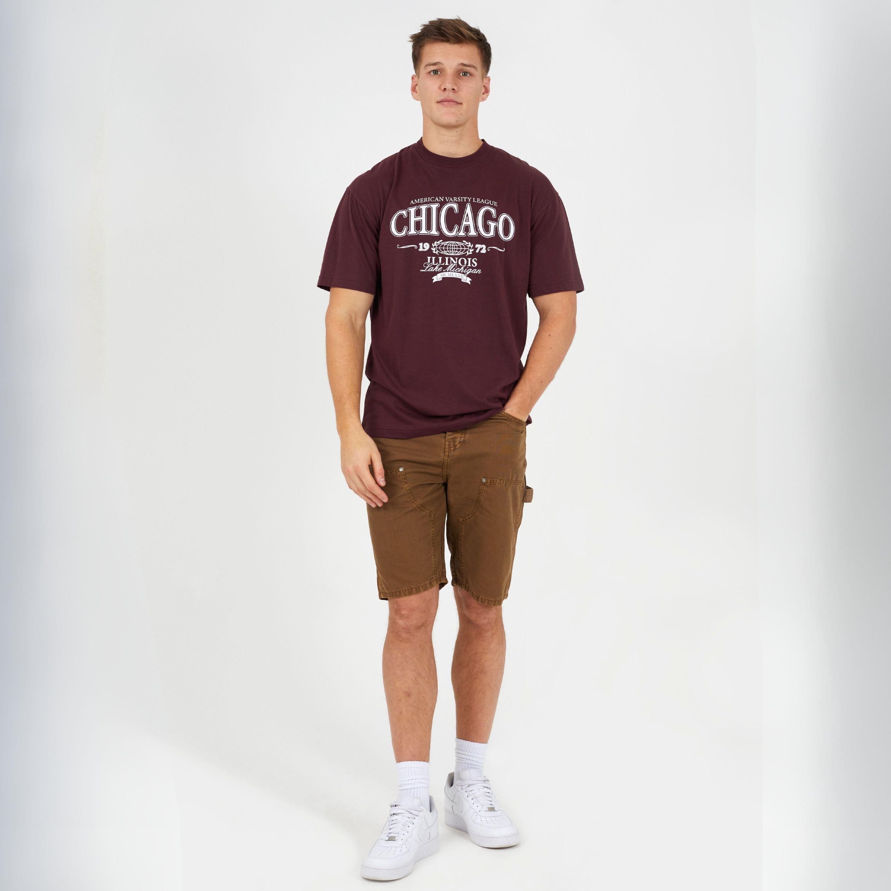Marron - Brave Soul - Men's Loose Fit Carpenter Woven Tracksuit Shorts - 4