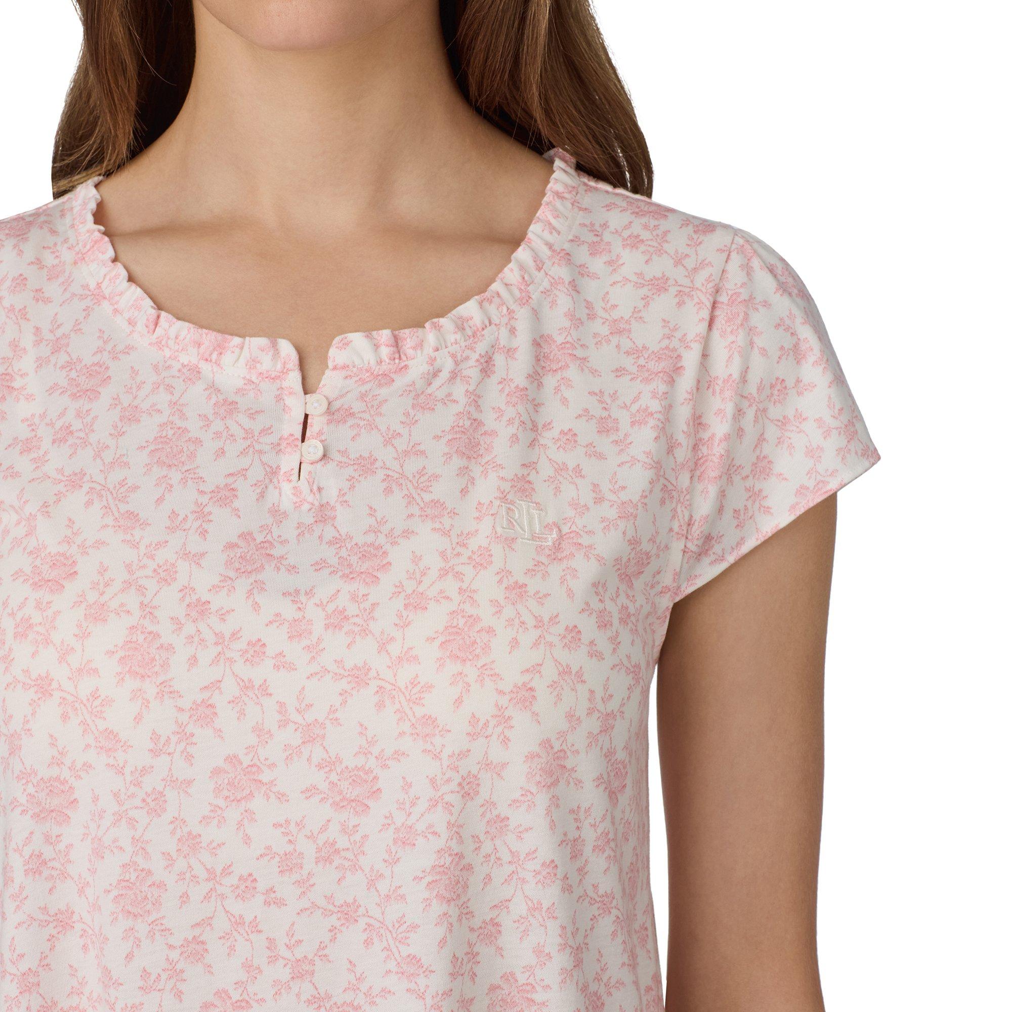 Pink Print - Lauren by Ralph Lauren - LRL Cttn K SS Gown Ld64 - 3