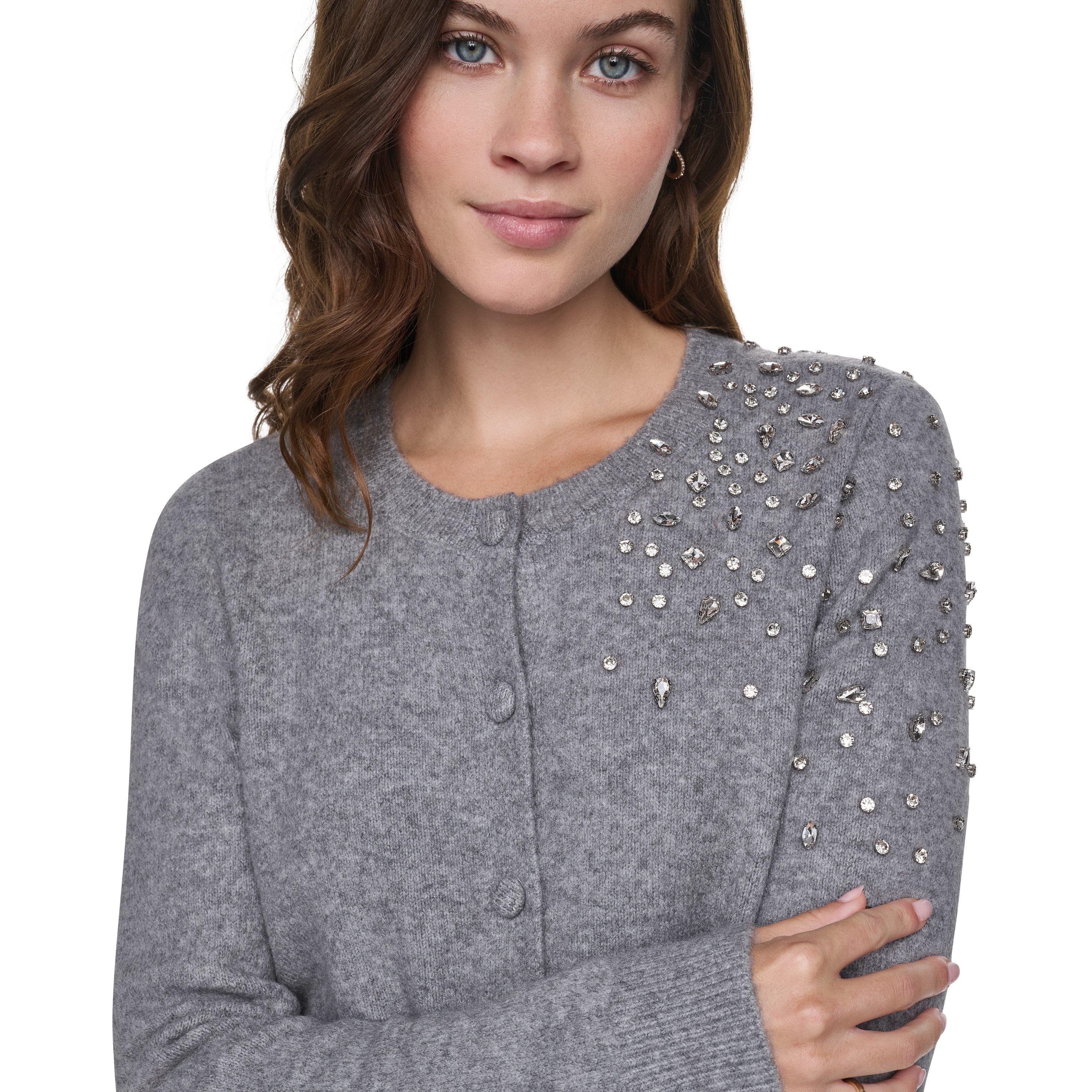 Storm Grey - DKNY - DKNY Embellished Cardigan - 1