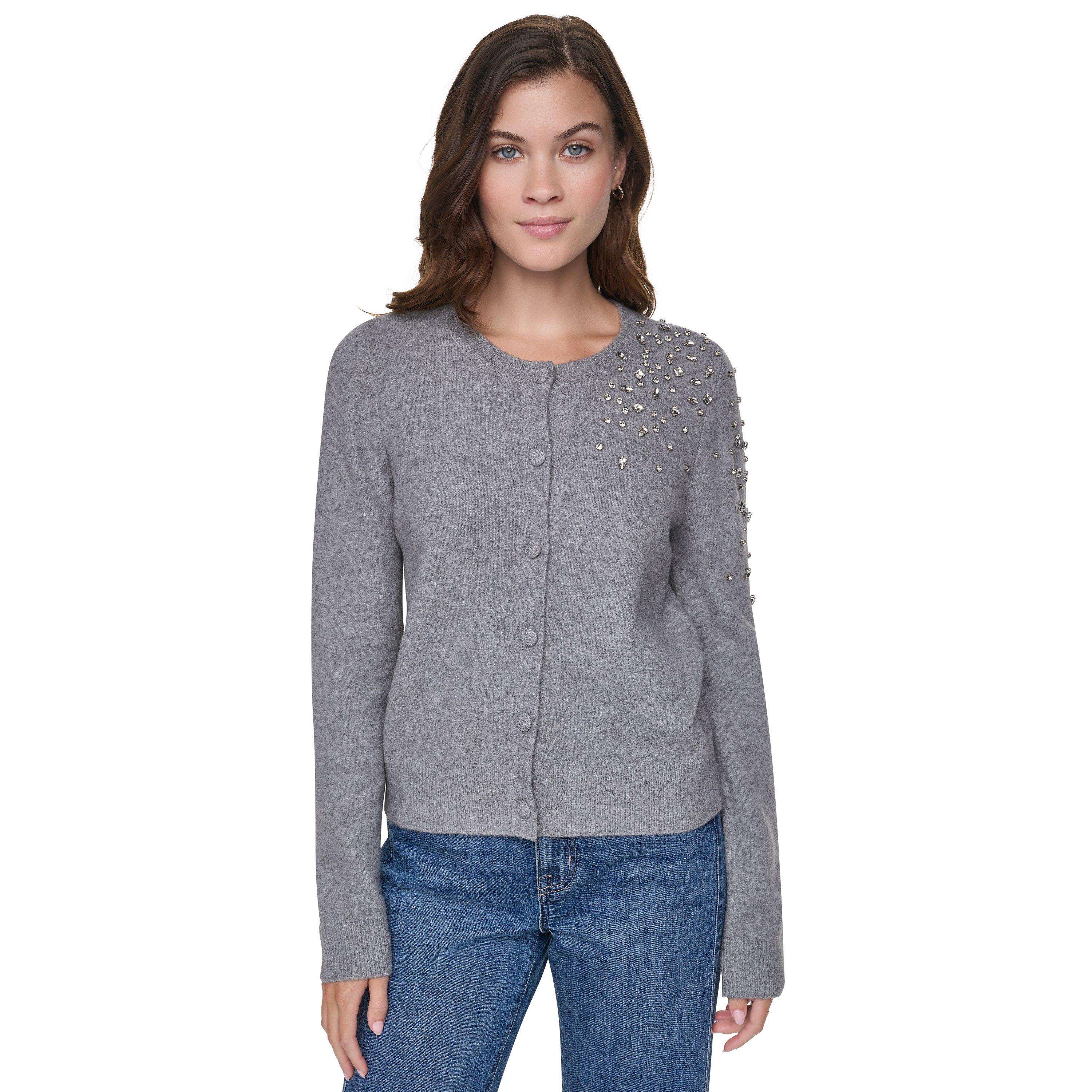 Storm Grey - DKNY - DKNY Embellished Cardigan - 2