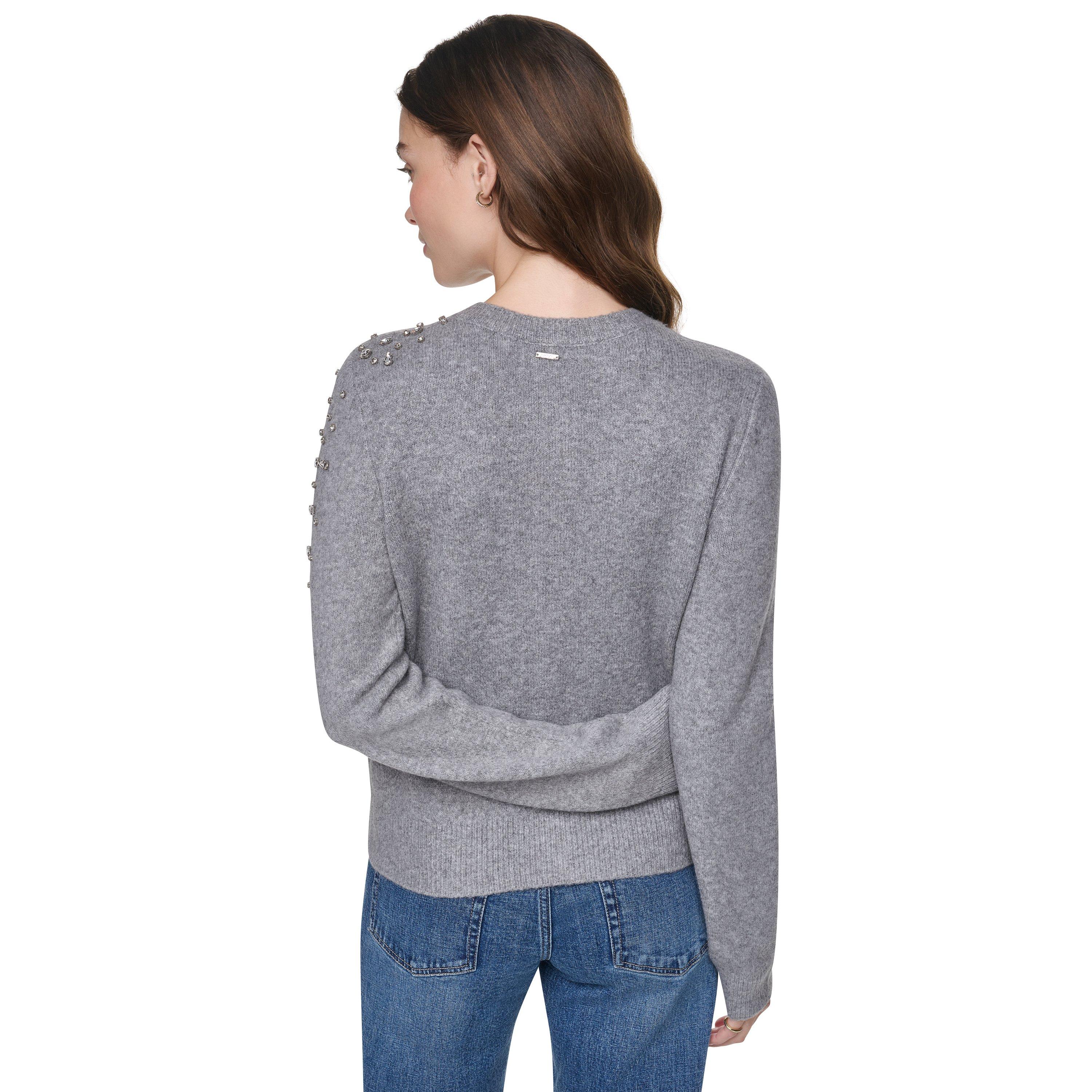 Storm Grey - DKNY - DKNY Embellished Cardigan - 3
