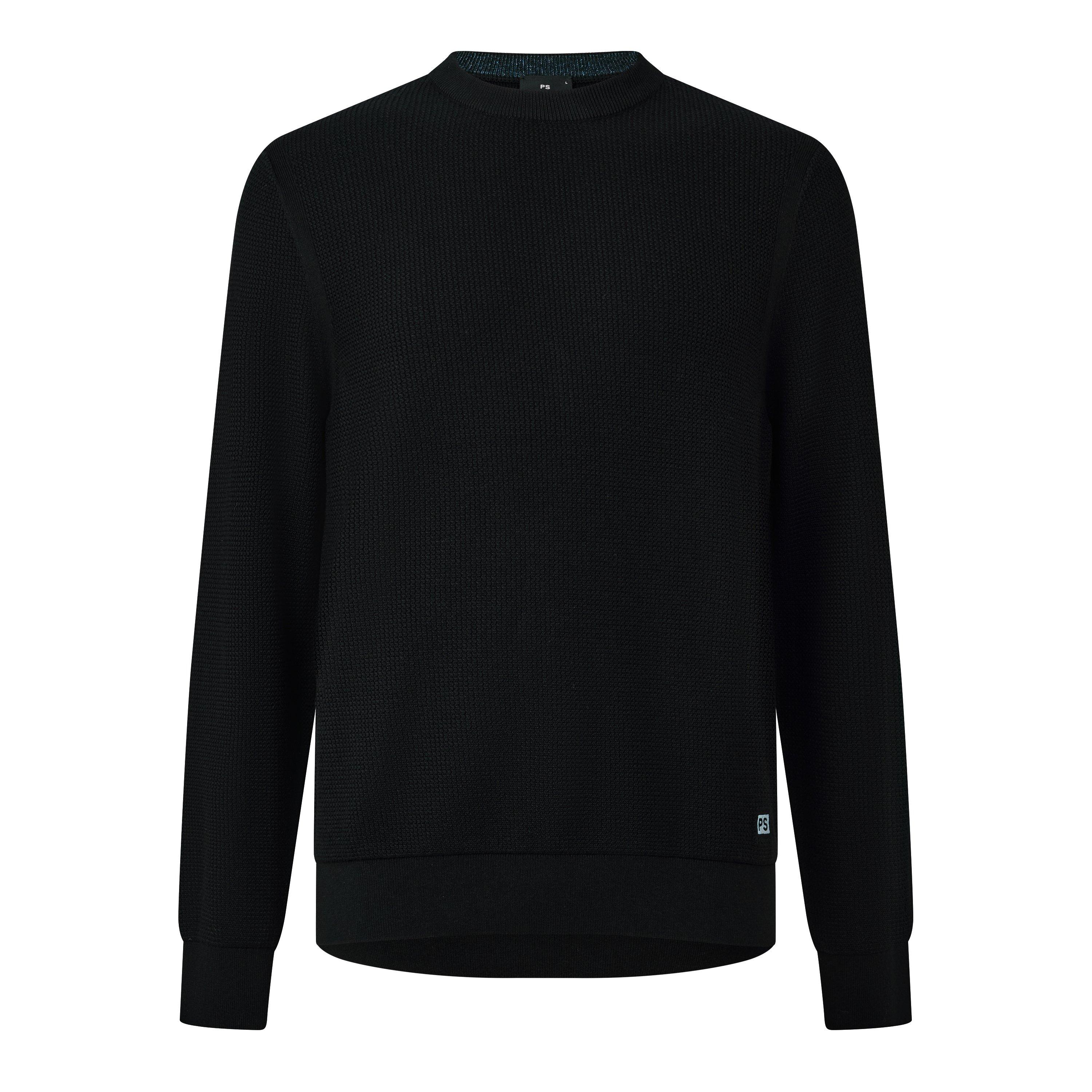 Ps Paul Smith Men's Waffle Cotton Crew-Neck Jumper - Black 79 - XL