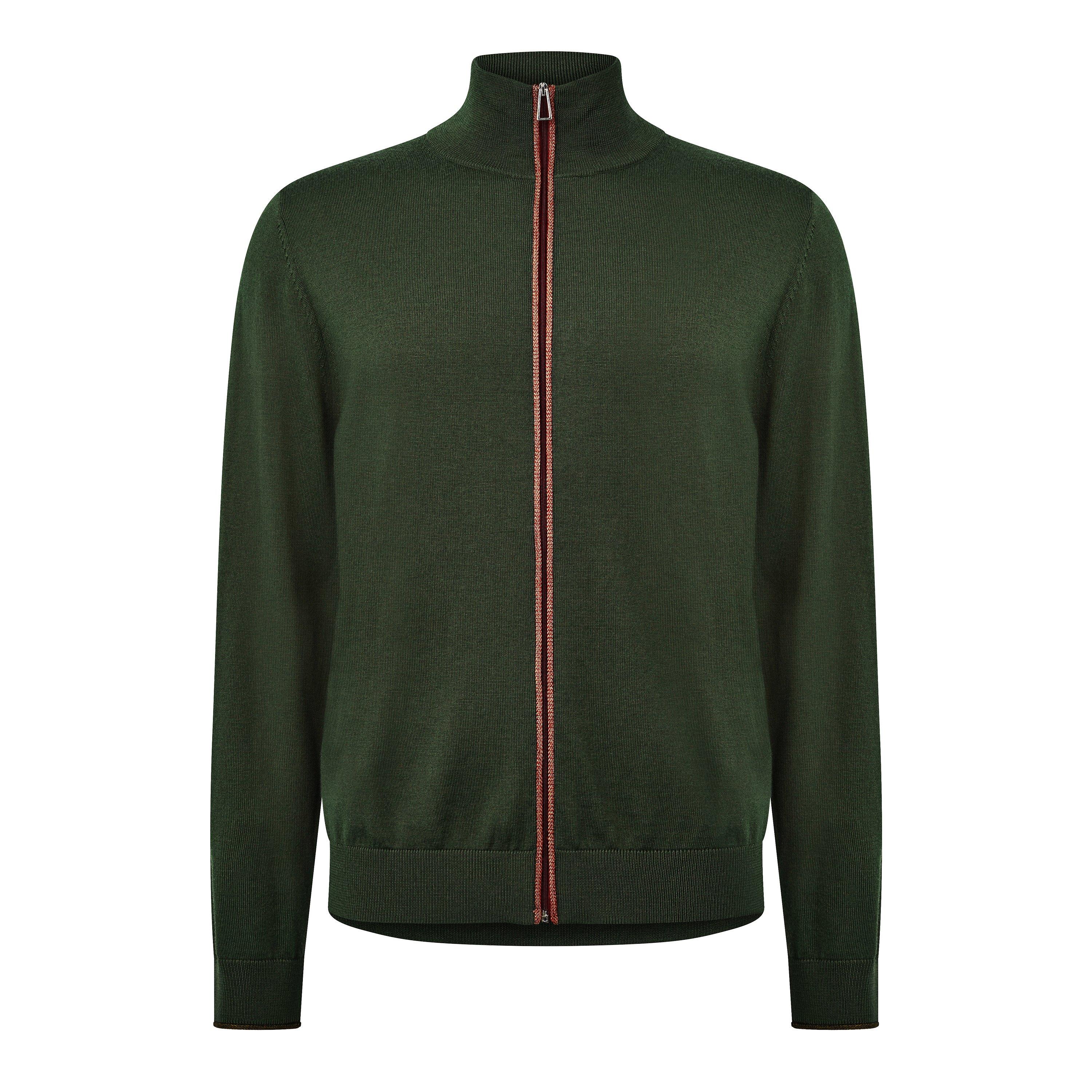 Green 38 - PS Paul Smith - PS Merino Zip Cardi Sn64 - 1