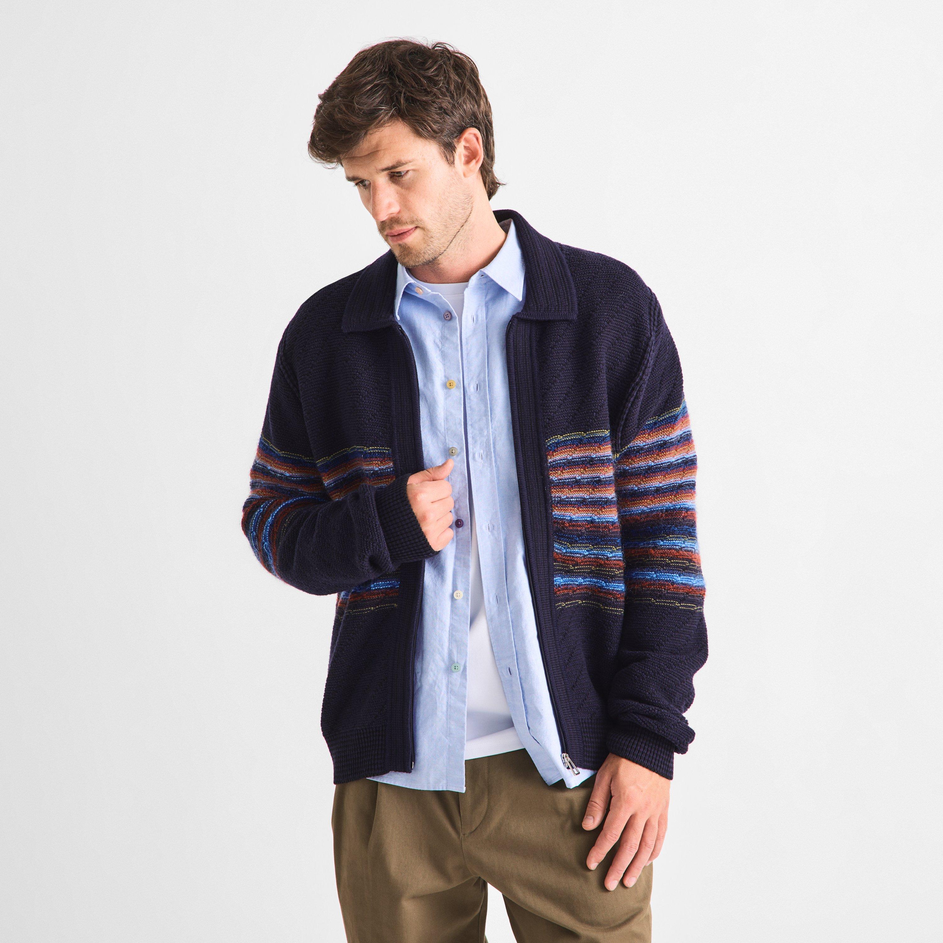 Navy 49 - PS Paul Smith - PS Stripe Mohair Car Sn64 - 3