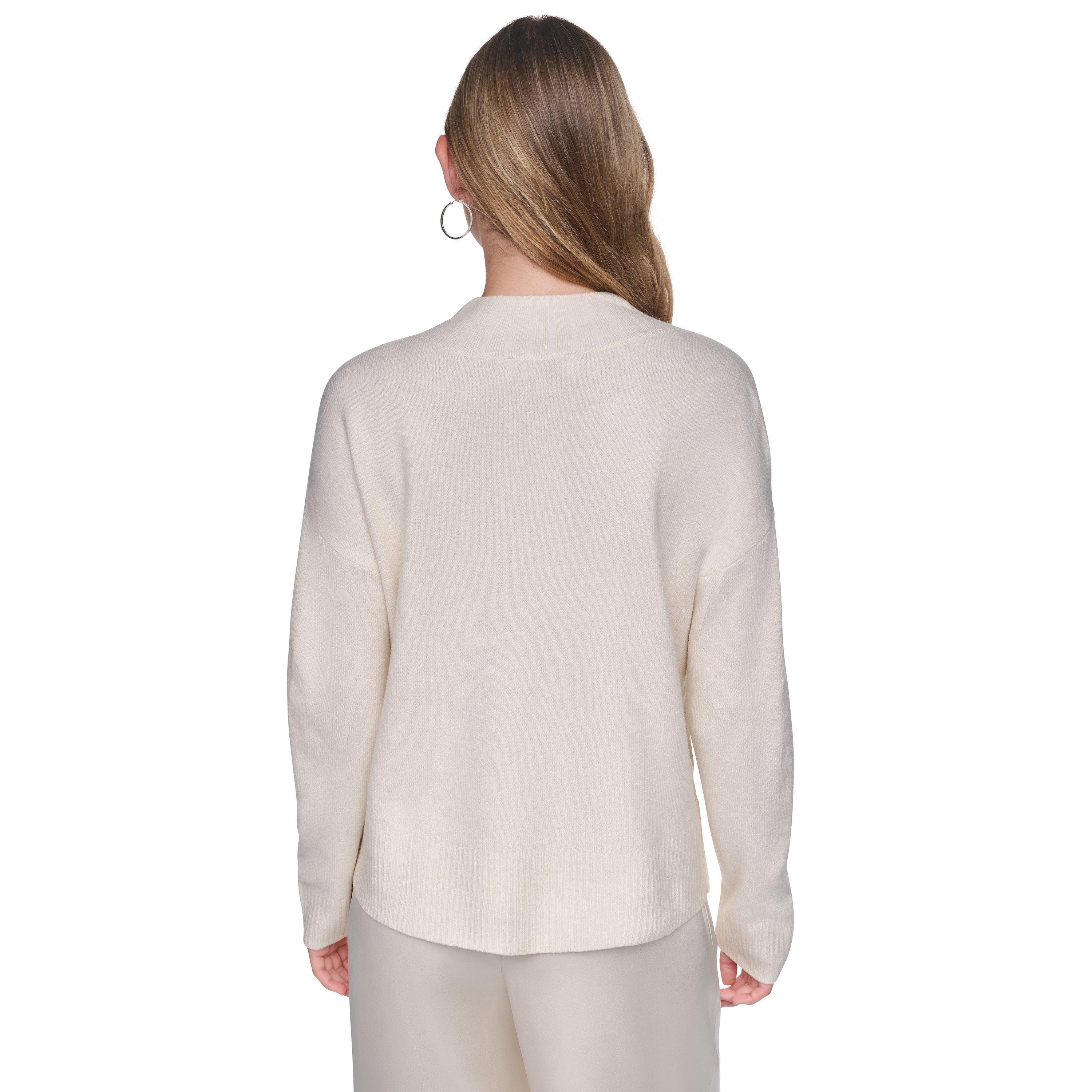 Eggnog - DKNY - DKNY V-Neck Split Sweater - 2