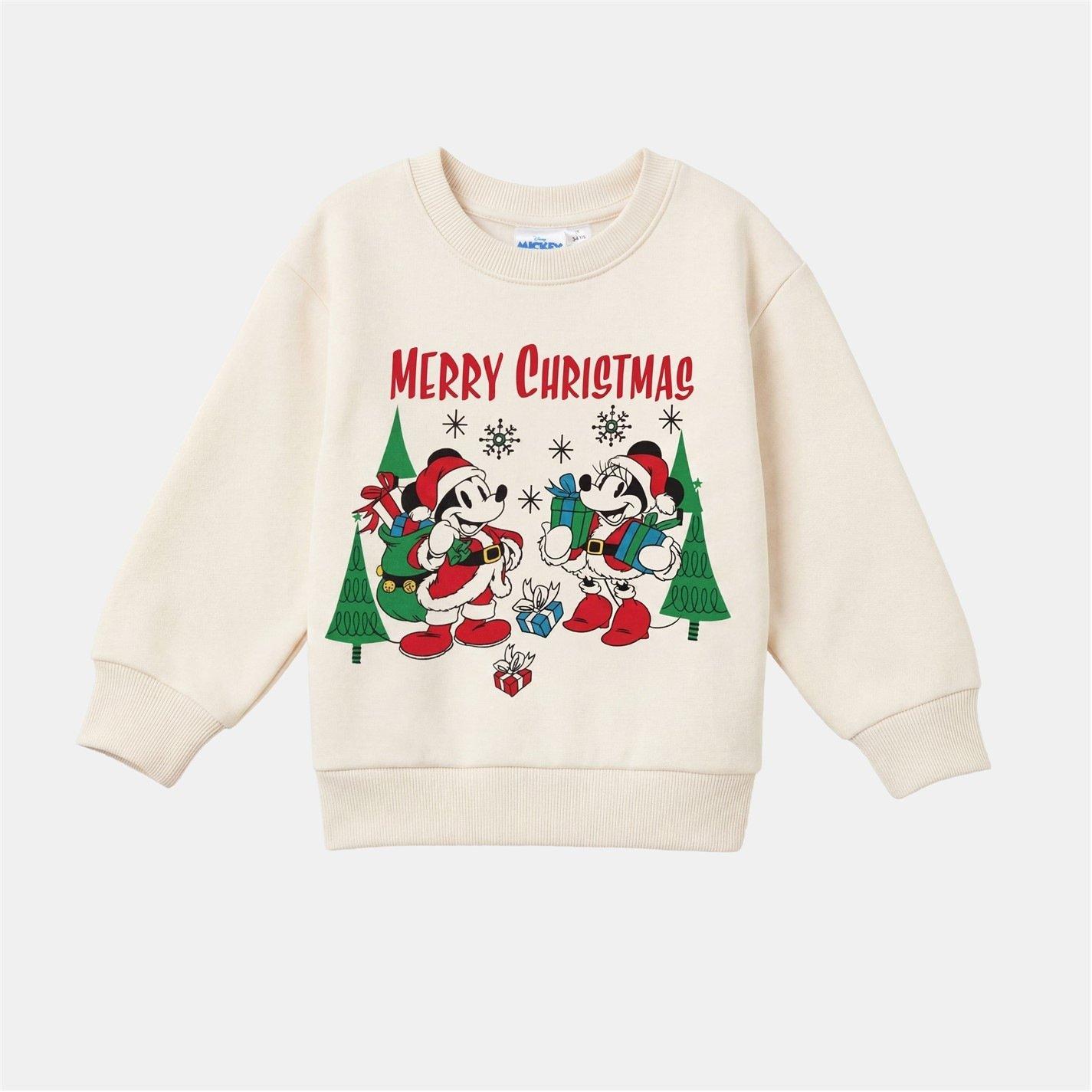 Mickey - Character - Kids Disney Xmas Fleece Crew Sweat - 6