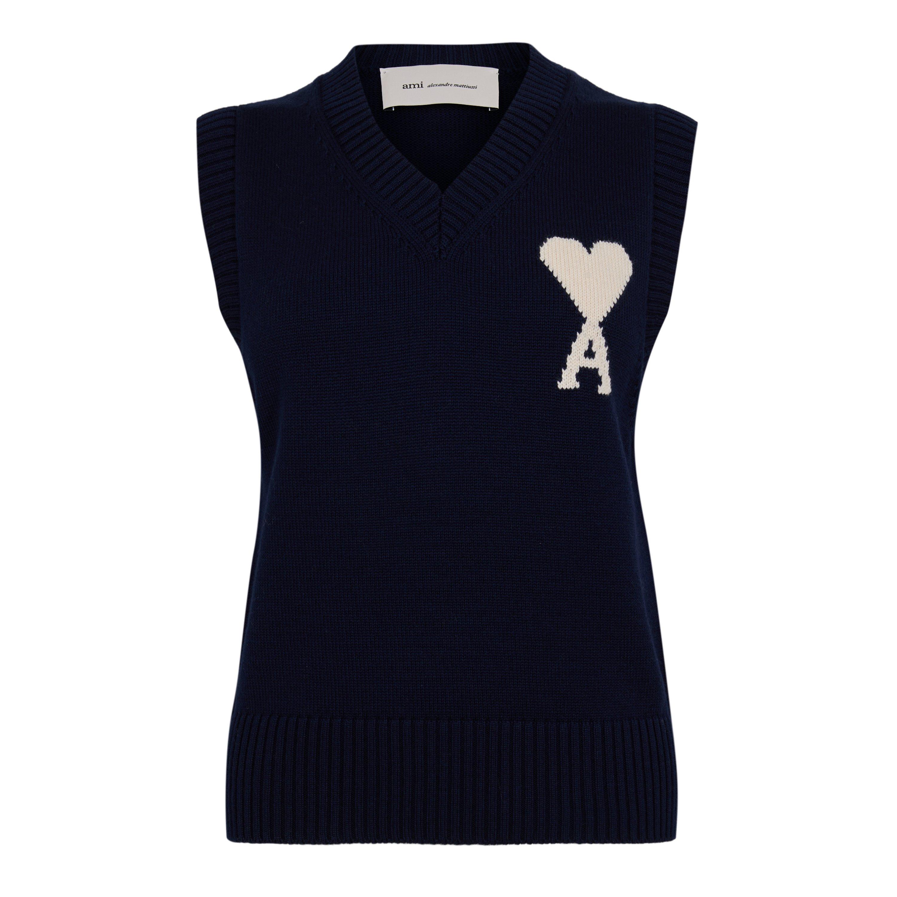 ENCRE/ECRU - Ami Paris - Women's Sweater Vest V-Neck Jumper - 1