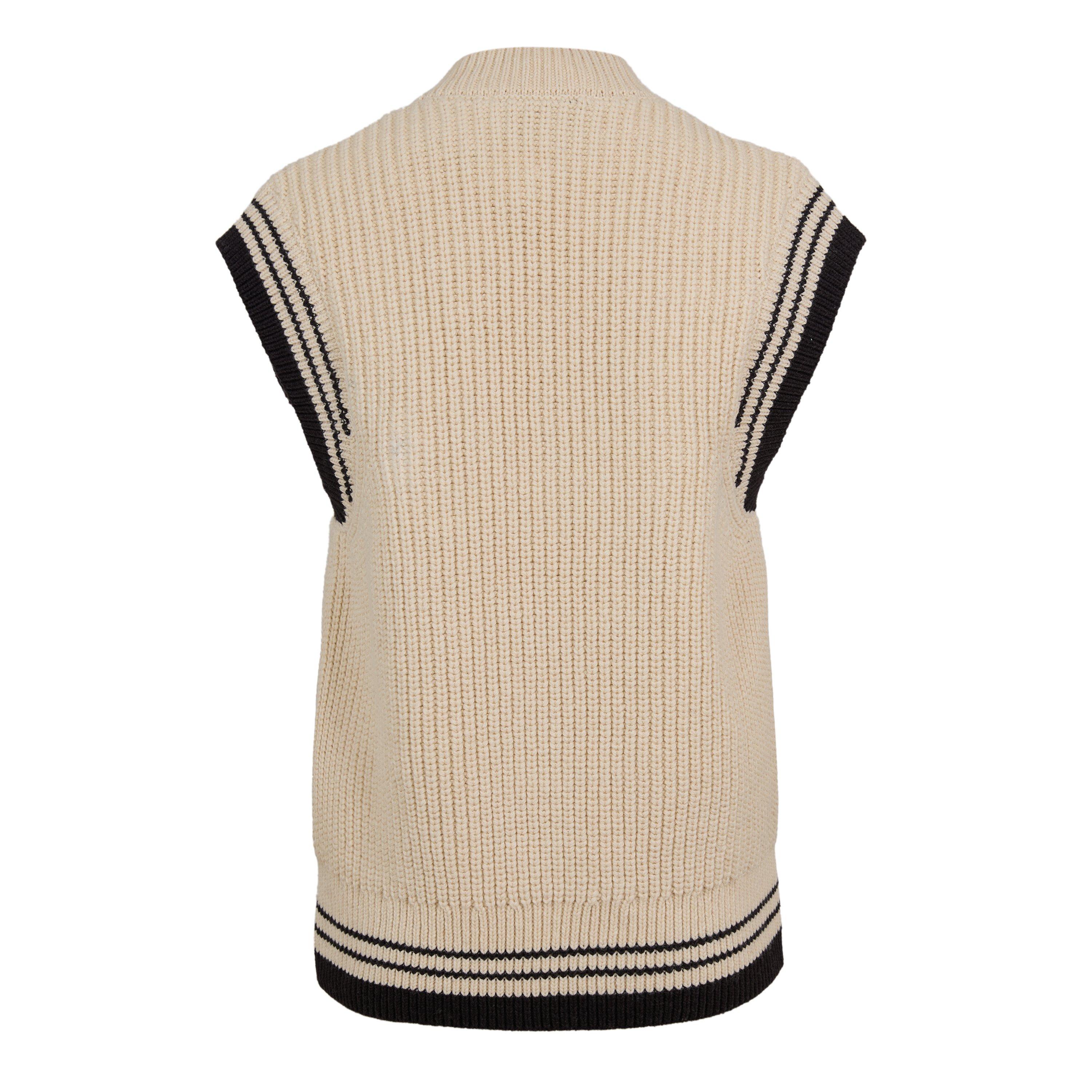 BLANC CREME - Ami Paris - Women's Knit Vest V-Neck Jumper - 2