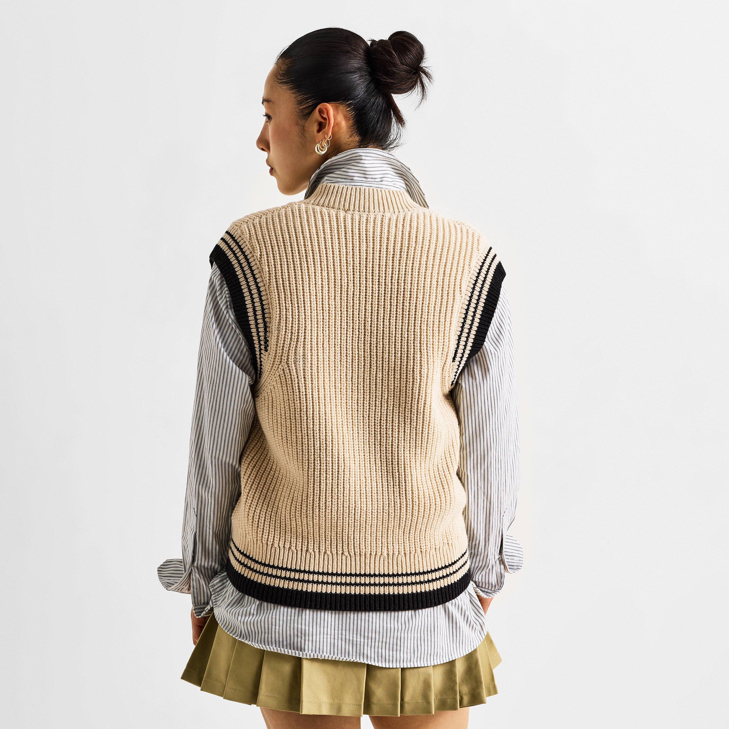 BLANC CREME - Ami Paris - Women's Knit Vest V-Neck Jumper - 4