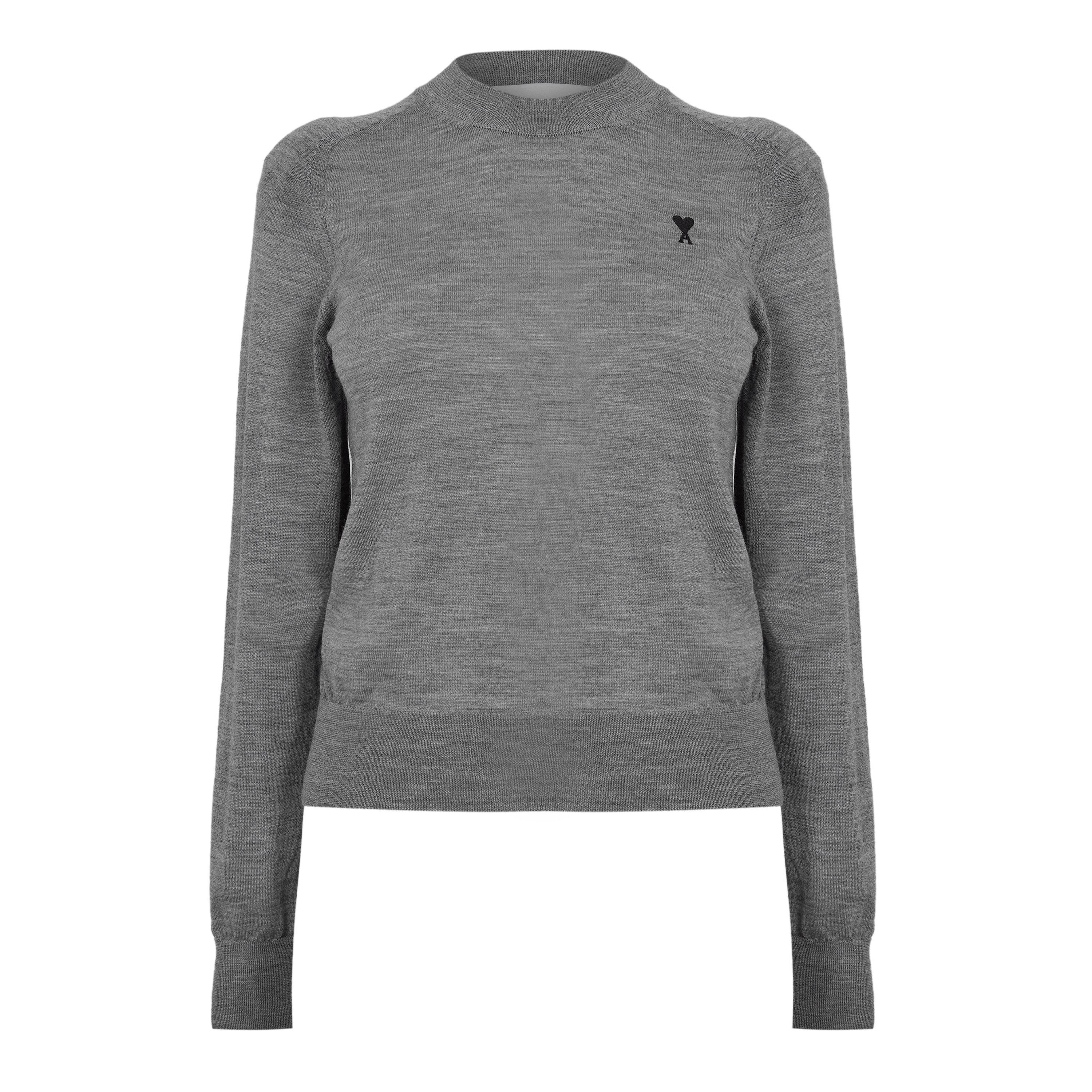 GRIS / NOIR - Ami Paris - Women's Crew Sweater Neck Jumper - 1