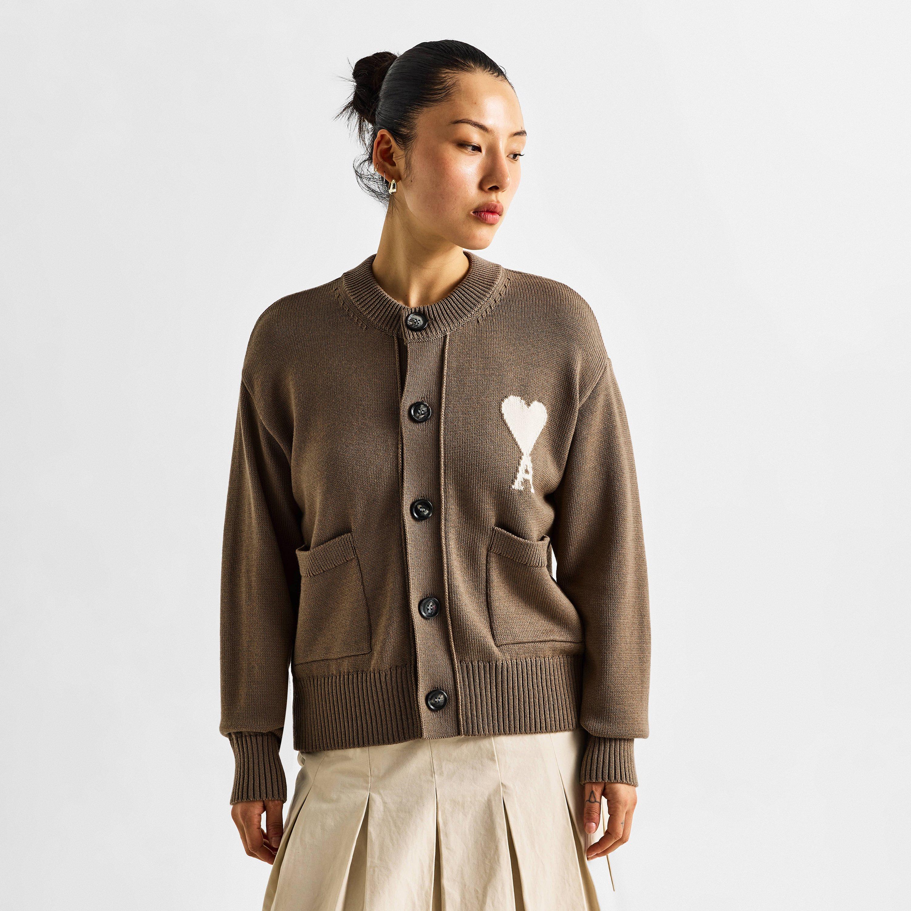 BEIGE/ECRU - Ami Paris - Women's Crew Cardigan - 3