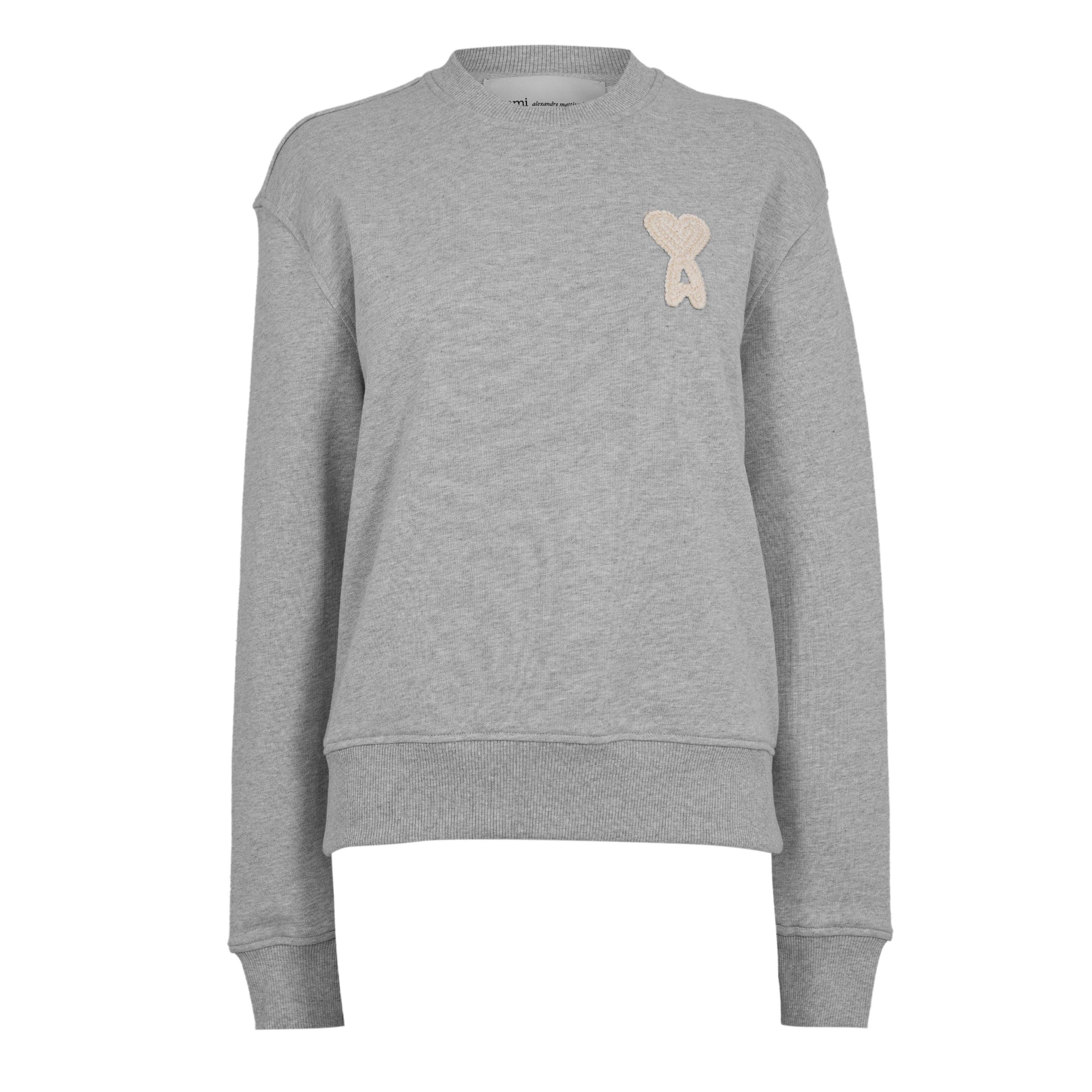 GRIS/BLANC - Ami Paris - Women's Knitted Crew Neck Jumper - 1