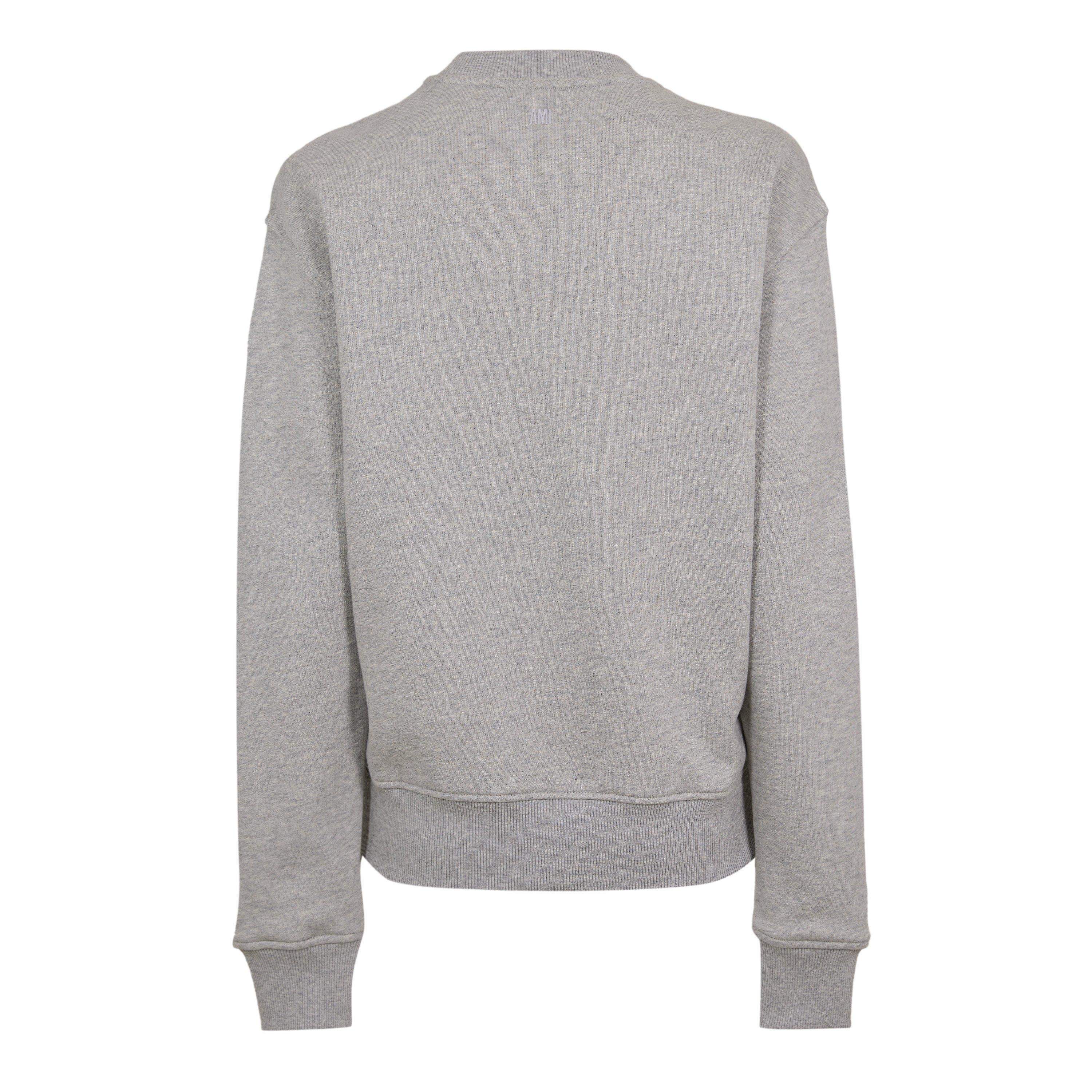 GRIS/BLANC - Ami Paris - Women's Knitted Crew Neck Jumper - 2