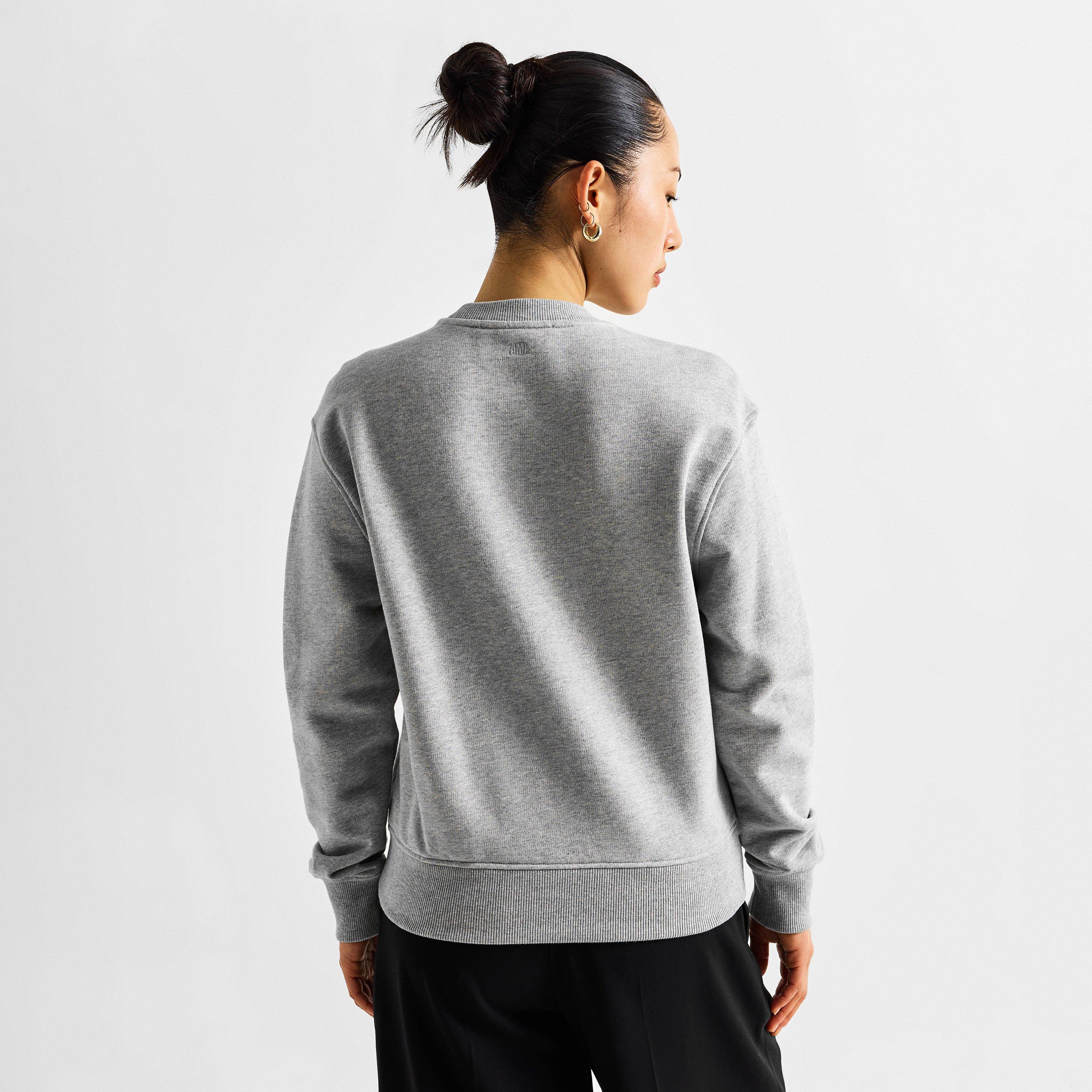GRIS/BLANC - Ami Paris - Women's Knitted Crew Neck Jumper - 4